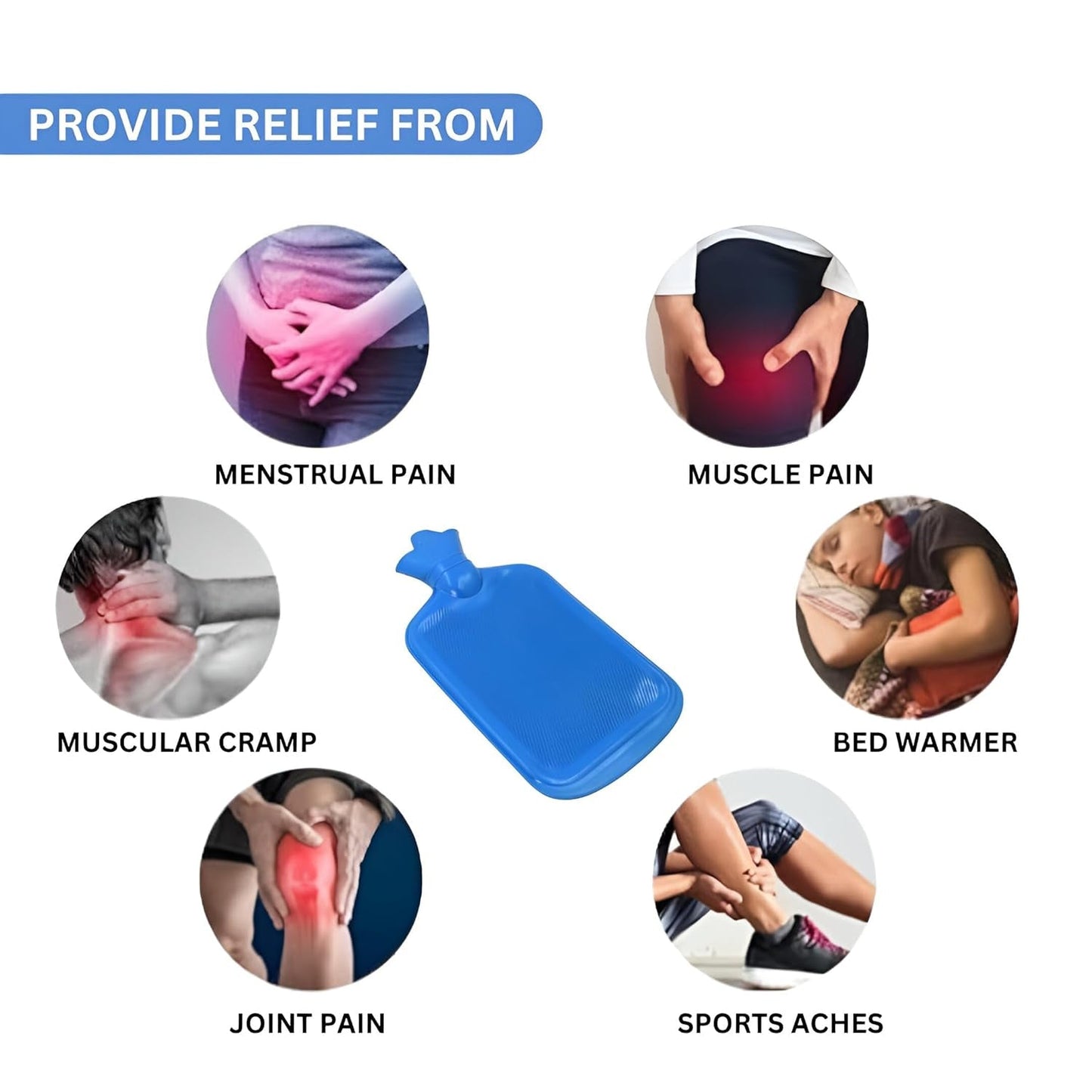 Soft reusable hot water bag for home muscle relaxation and warmth