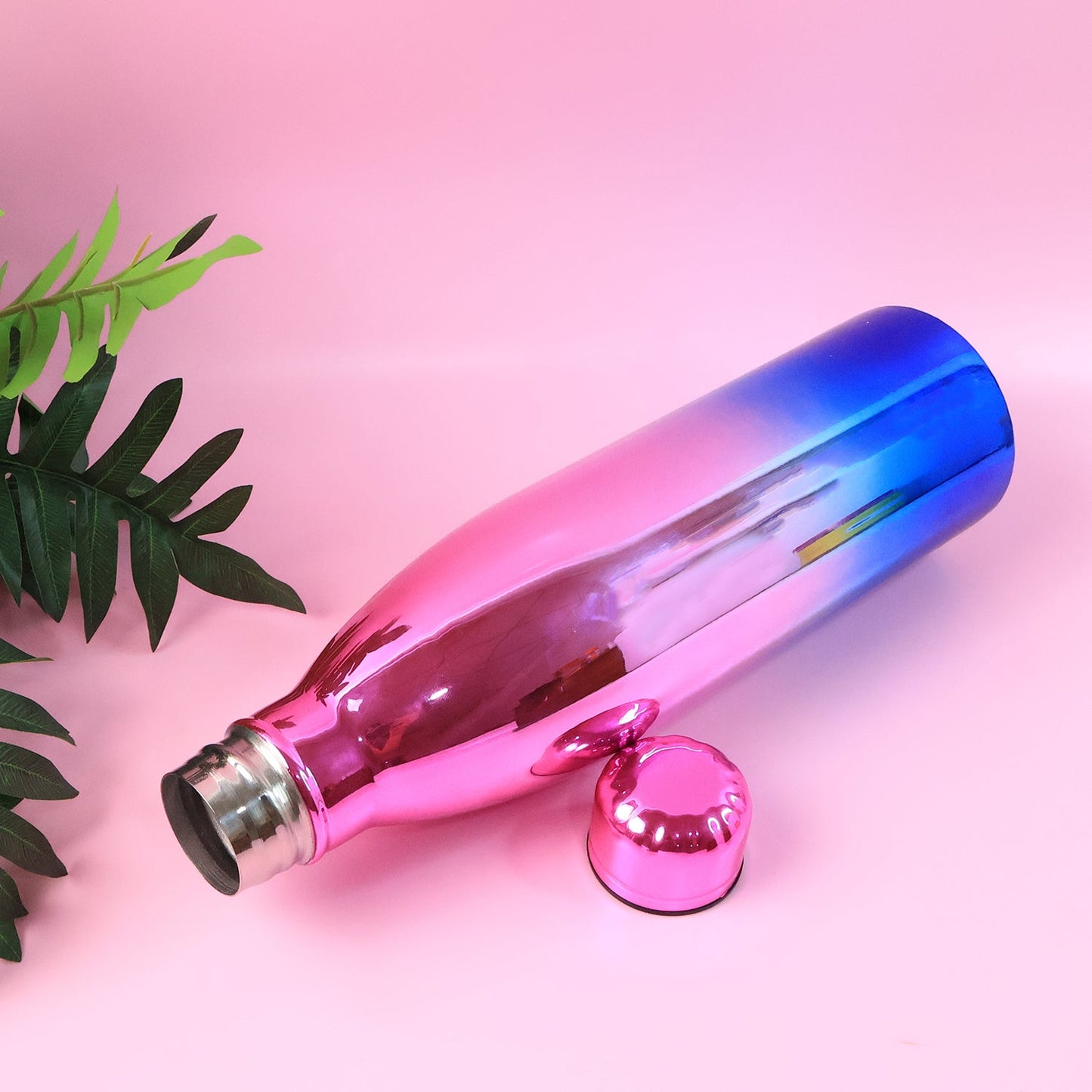 Stainless steel bottle showing leak-proof screw cap design