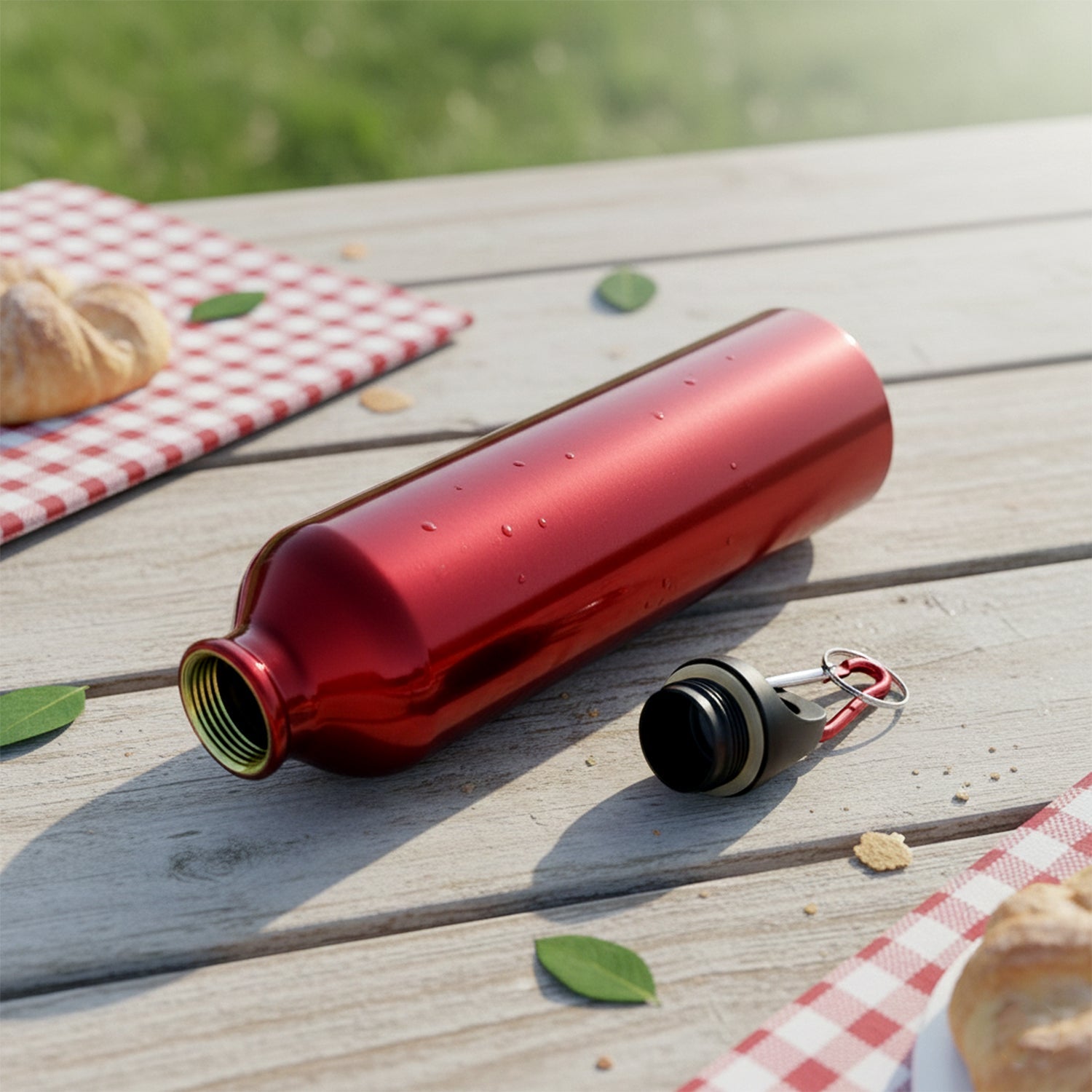 Portable 350ml reusable water bottle with secure screw cap and ergonomic carry ring