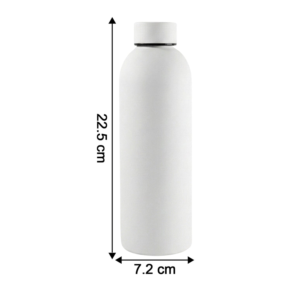 White double-wall vacuum insulated water bottle for travel and gym use