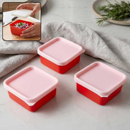 Mini plastic food container set with lids, ideal for small kitchen storage