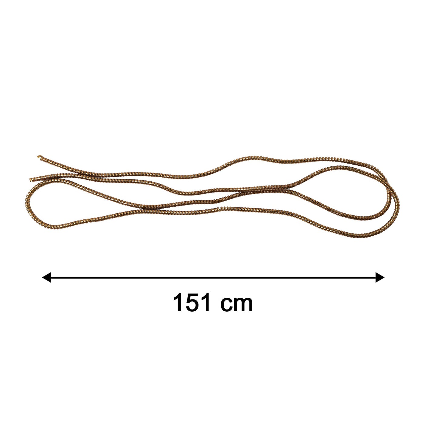 A brown spiral cable protector sleeve is shown with a 151 cm measurement indicator.