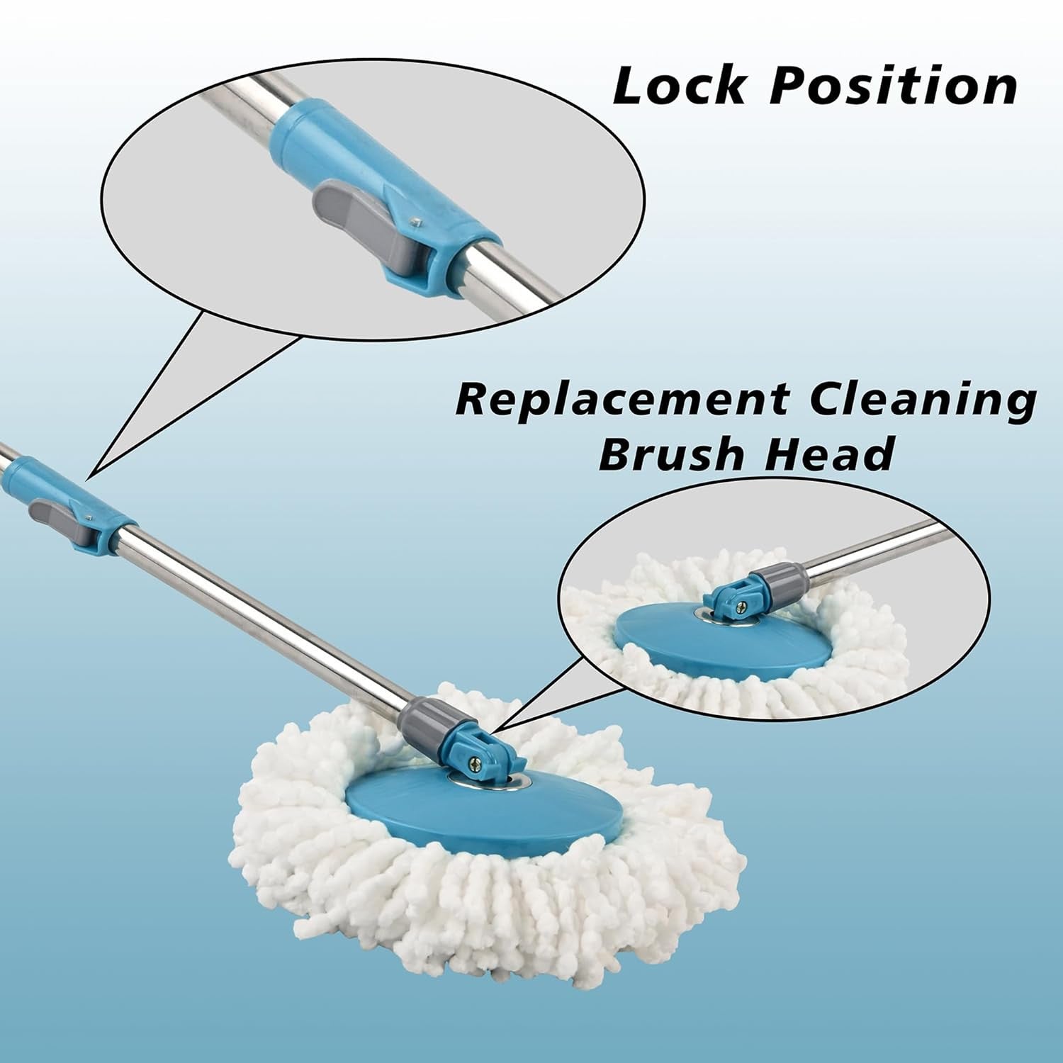 ergonomic handle on spin mop bucket for comfortable cleaning