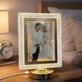 LED Crystal Photo Frame Lamp with Decorative Base | Table Night Light