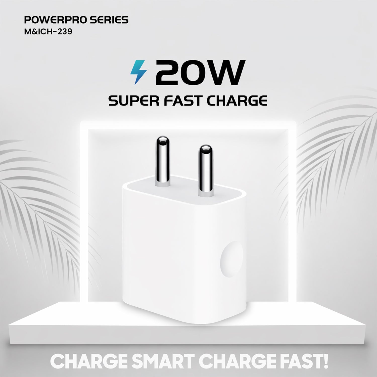 PowerPro Series 20W Fast Charging USB Type-C Power Adapter (1 Pc)