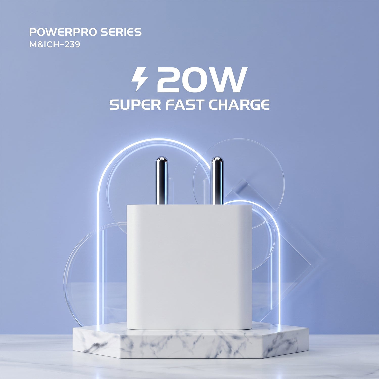 PowerPro Series 20W Fast Charging USB Type-C Power Adapter (1 Pc)