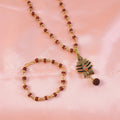 Mahakal Trishul Pendant With Rudraksha Mala & Bracelet Combo