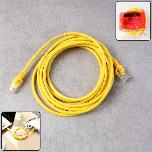 3 Meter CAT 5E Ethernet Cable with gold-plated RJ45 connector for reliable network