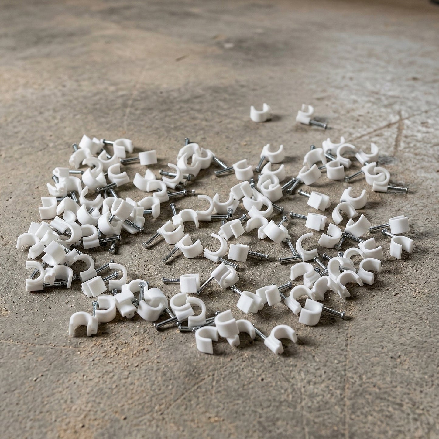 Cable management clip set with steel nails for neat wiring