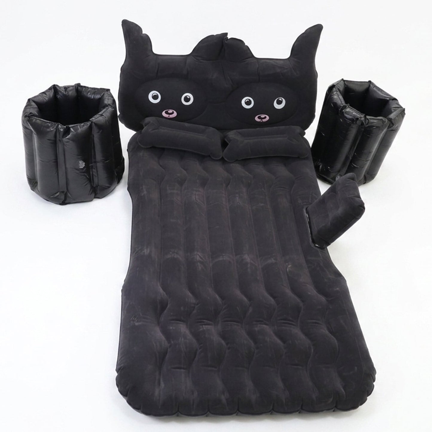 Inflated car travel air mattress supporting restful sleep