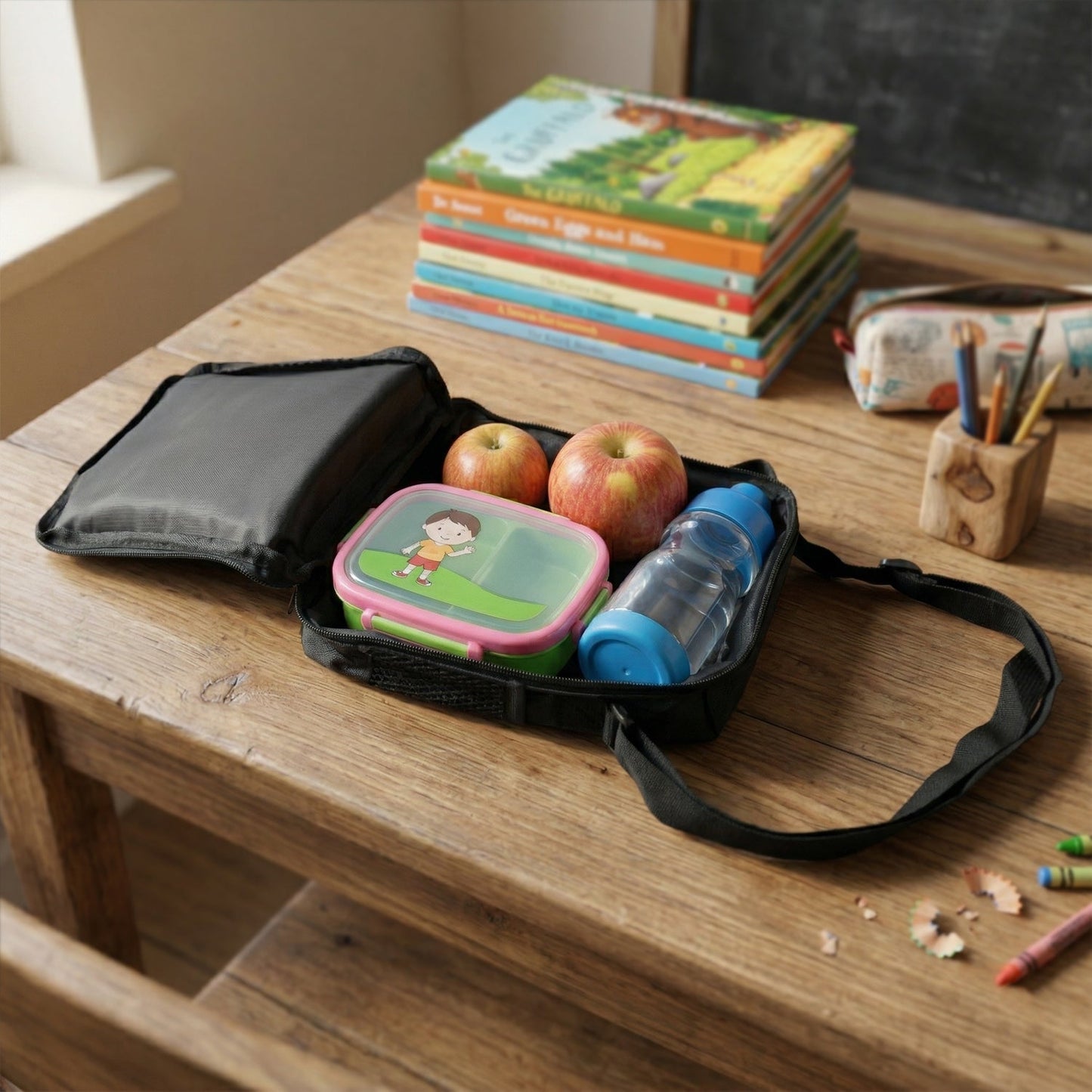 Cute cartoon kids lunch bag for school or travel
