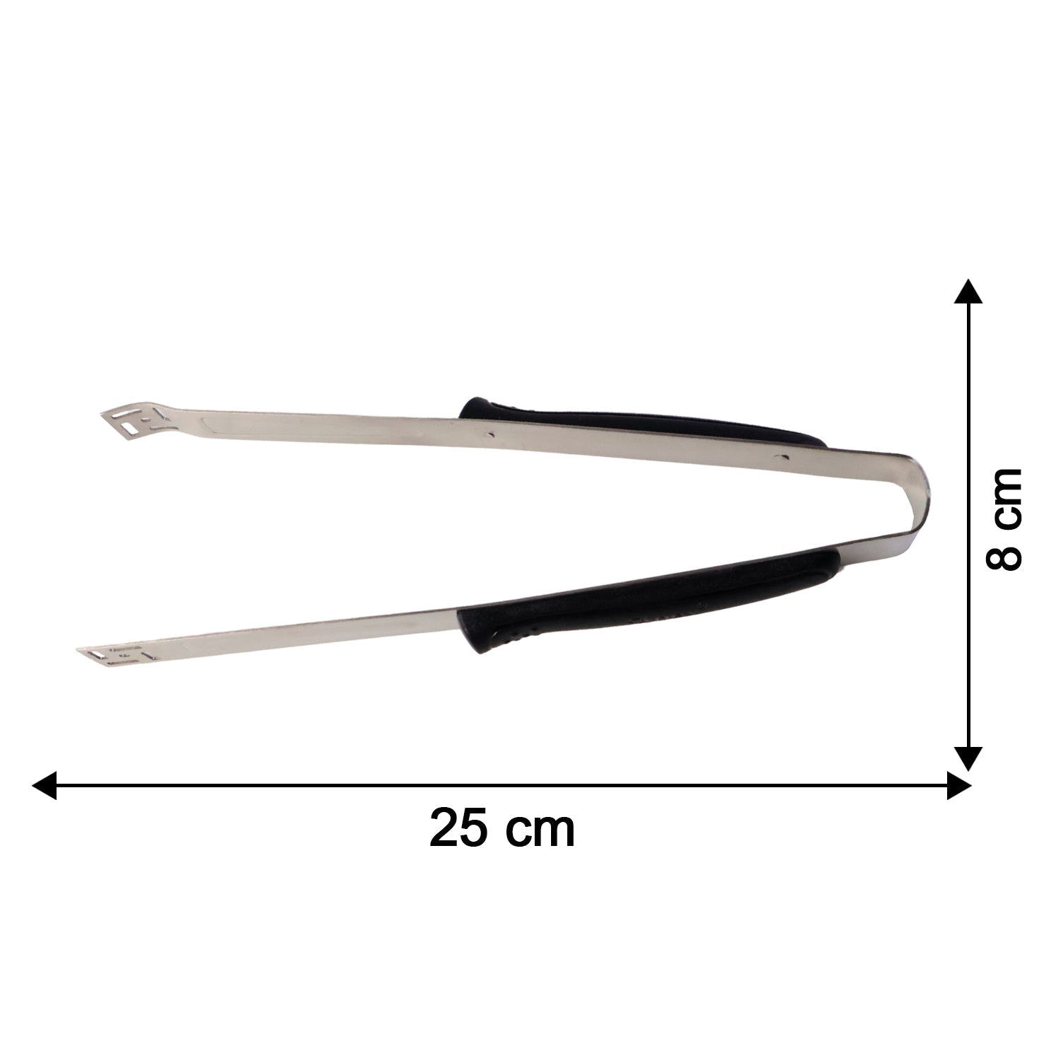 Compact stainless steel kitchen chimta tongs with smooth finish