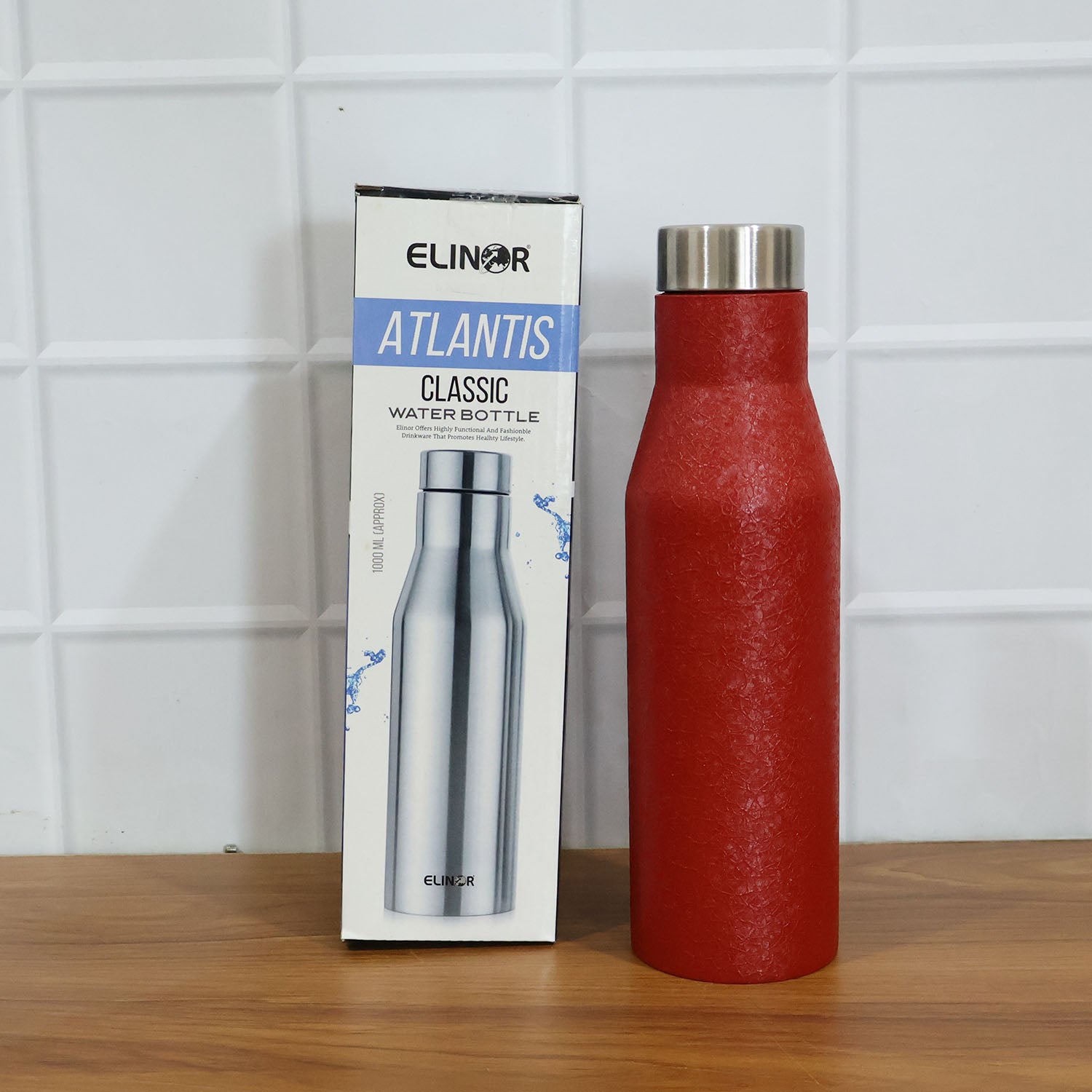 Custom Stainless Steel Water Bottle Red Color (1000 ml, 1 Pc)