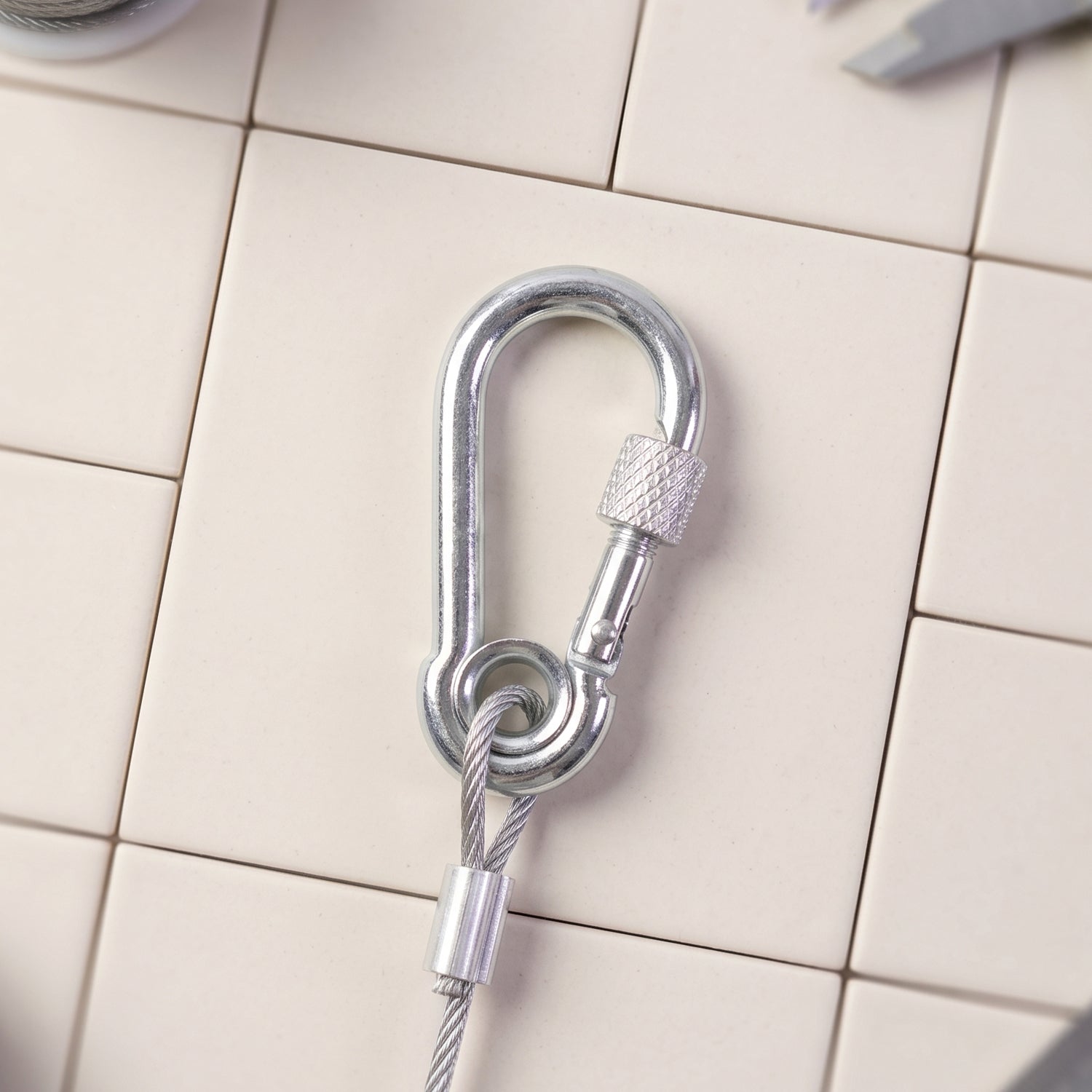 Close up of the stainless steel wire rope strands