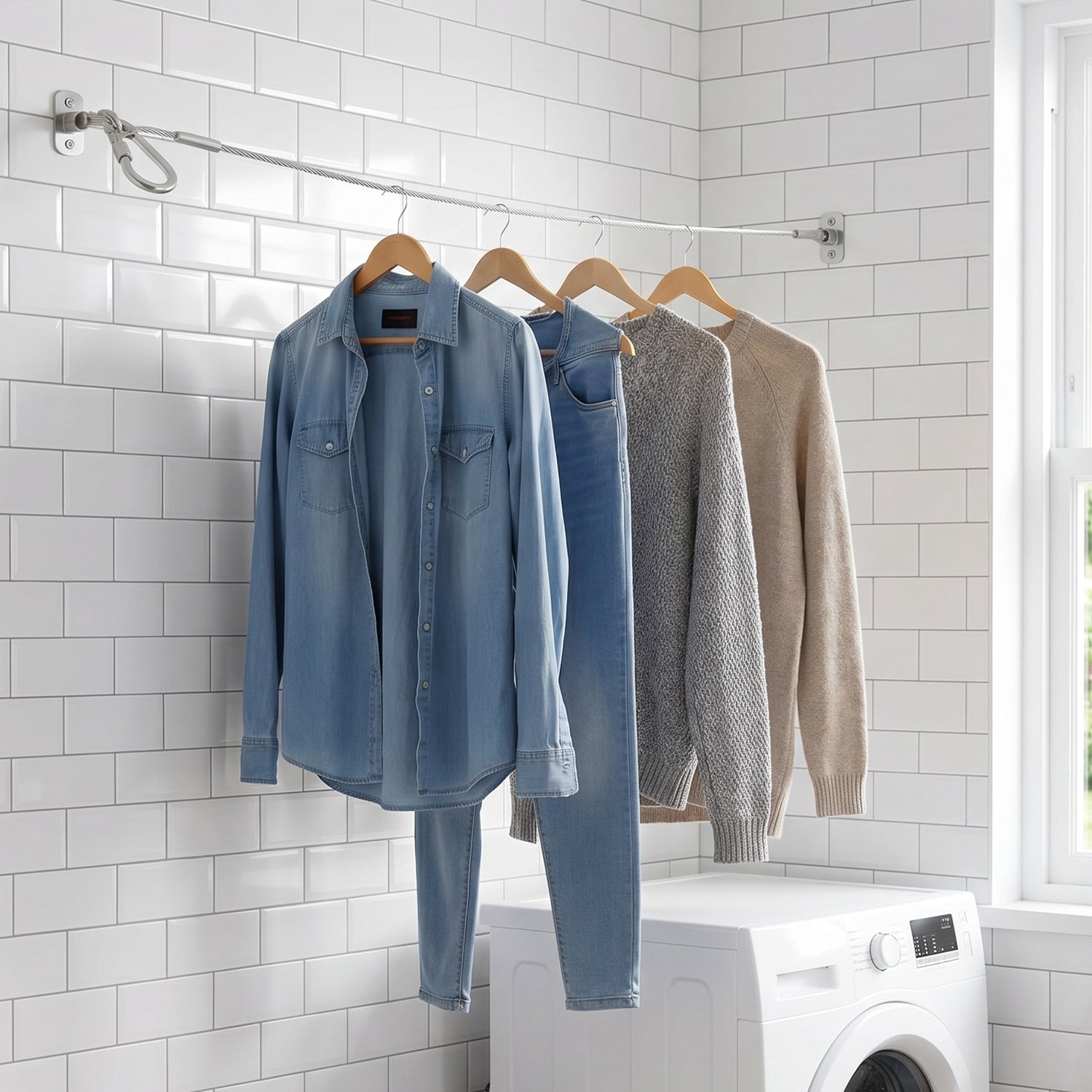 Rust resistant clothesline suitable for outdoor use