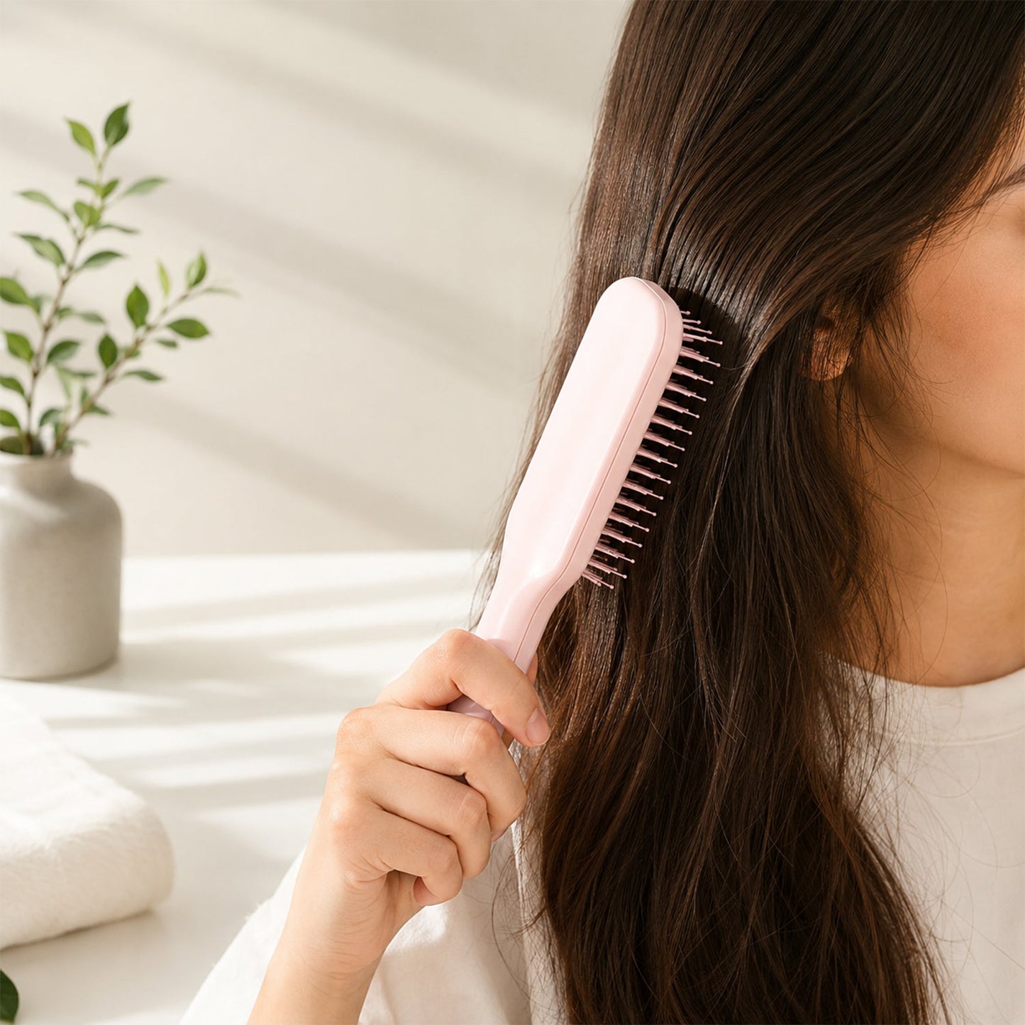 Self Cleaning Massage Comb Detangling Hair Brush for Scalp (1 Pc)