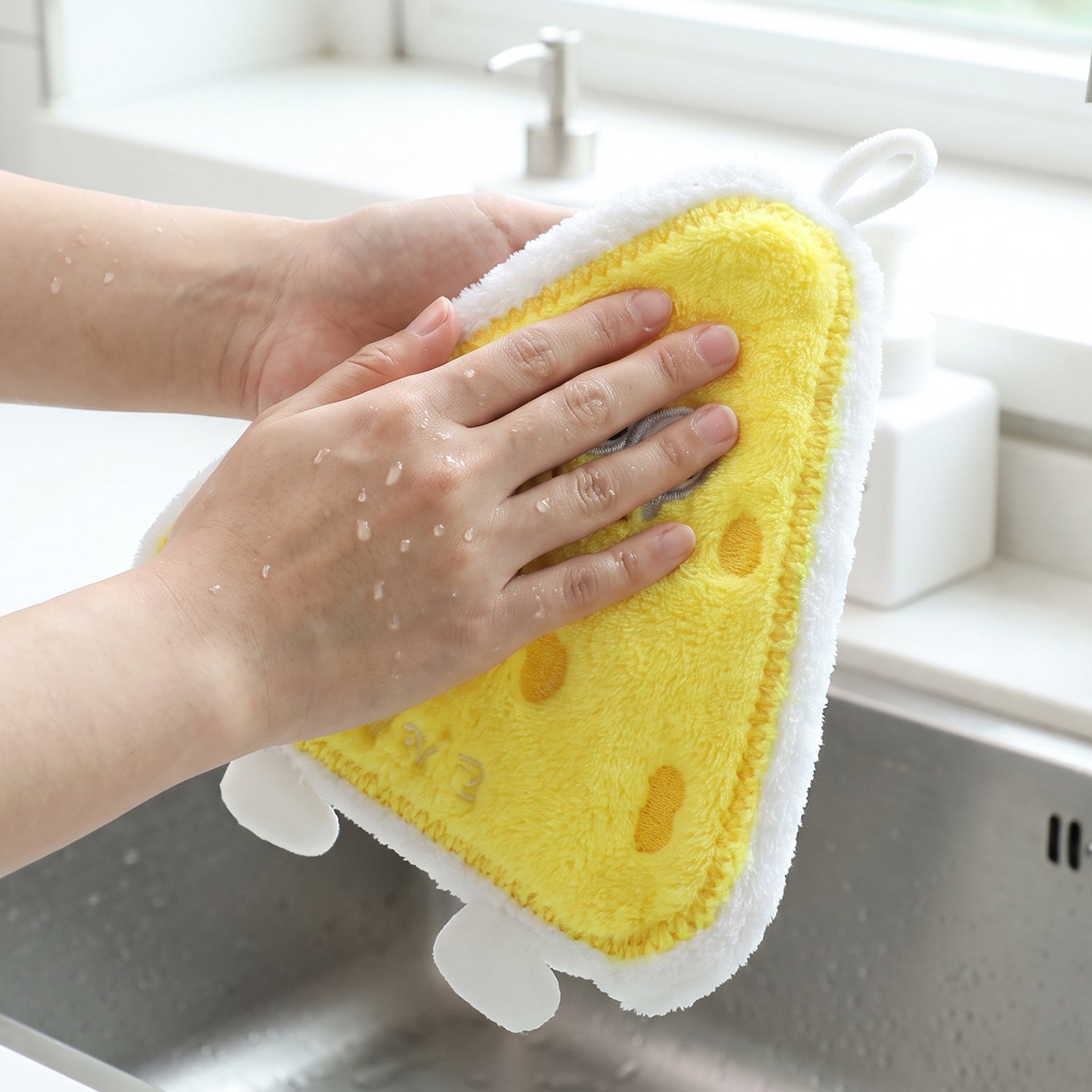Close up of the soft microfiber towel texture