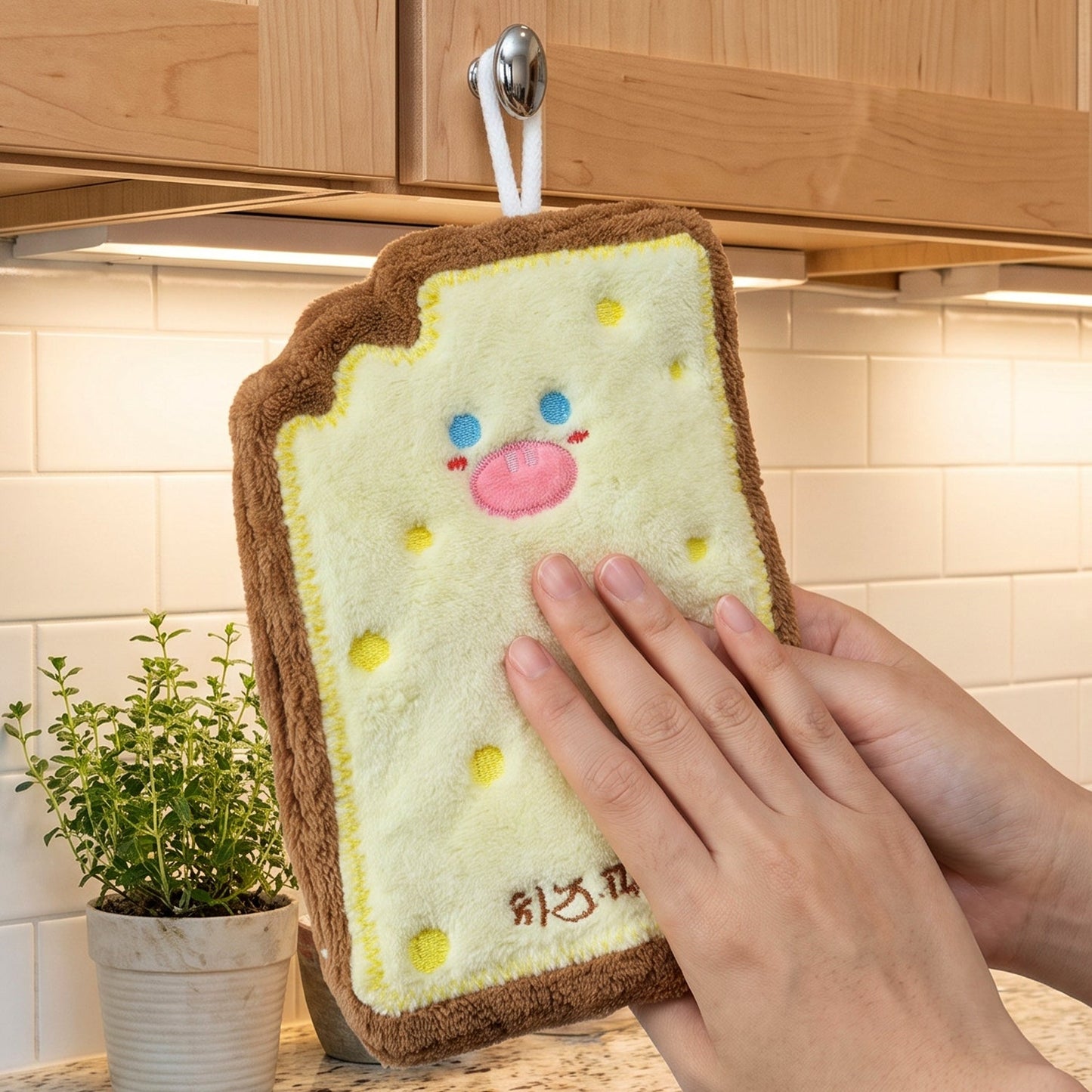 Close up of the cheese toast cartoon print