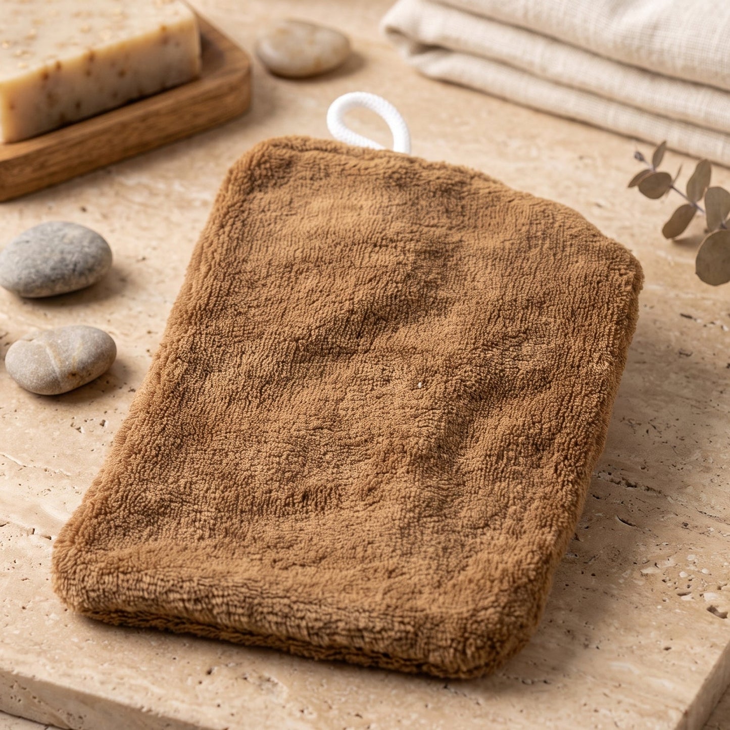 Cheese toast towel hanging in a kitchen