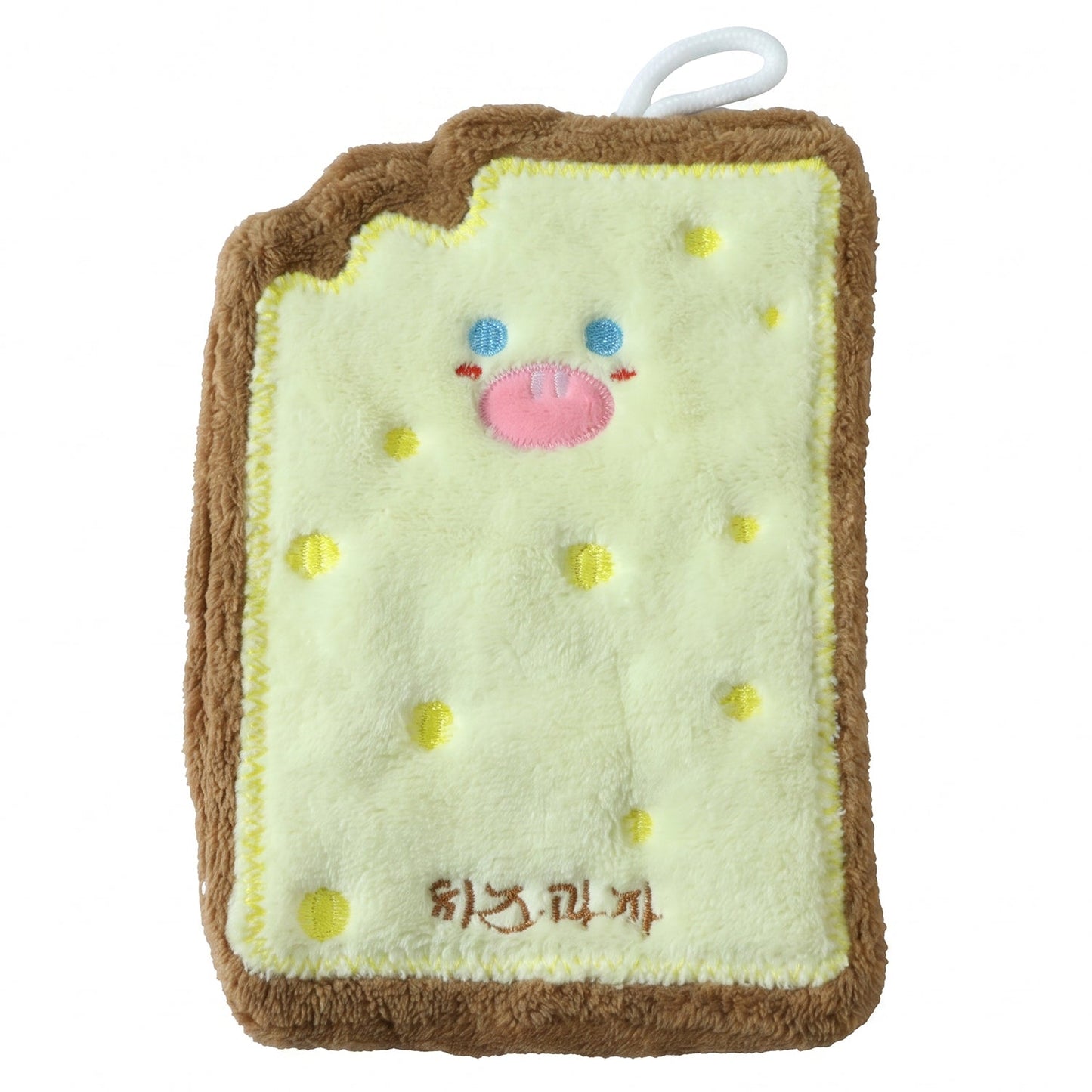 Cheese toast microfiber hand towel on white background
