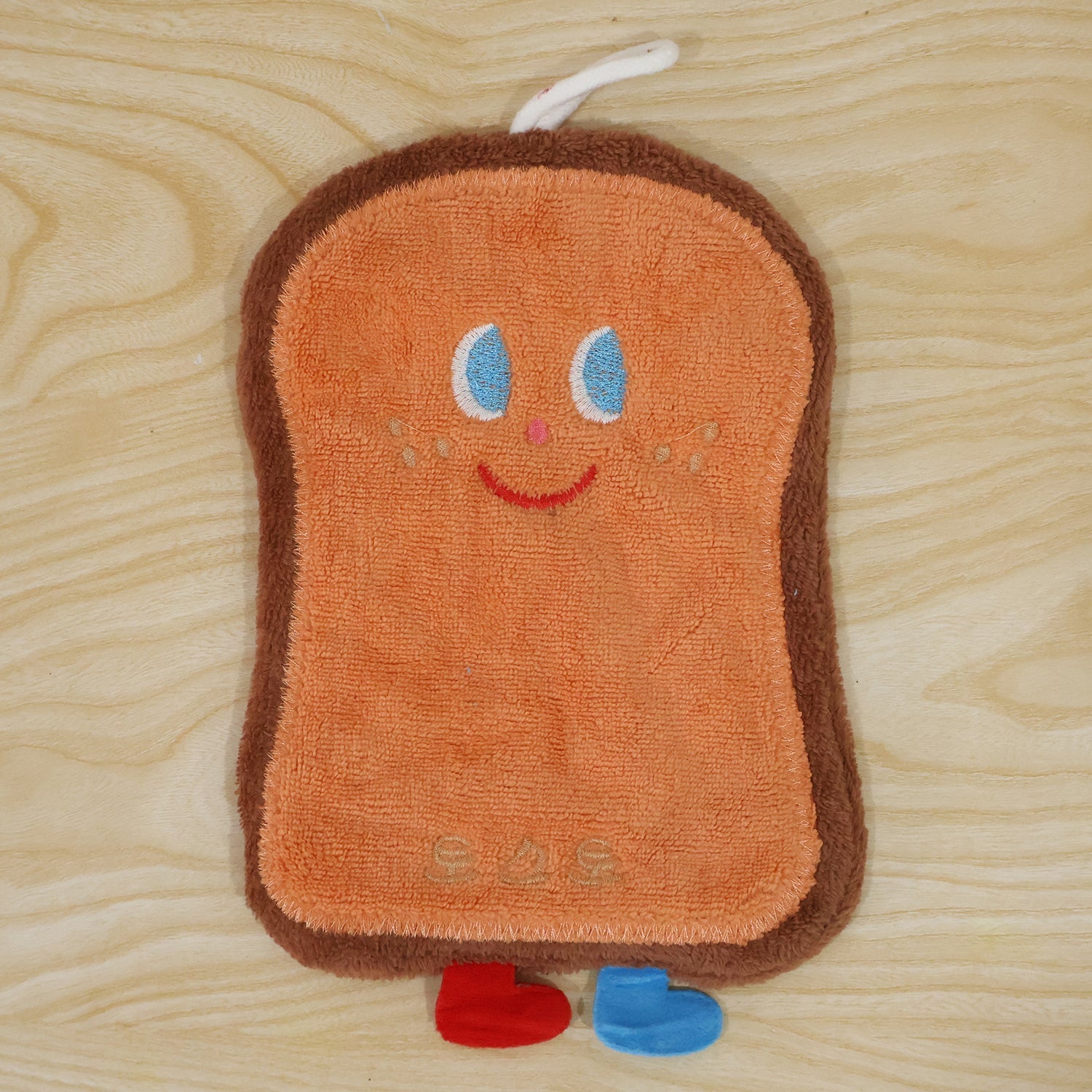 Live photo of cartoon bread slice hanging hand towel