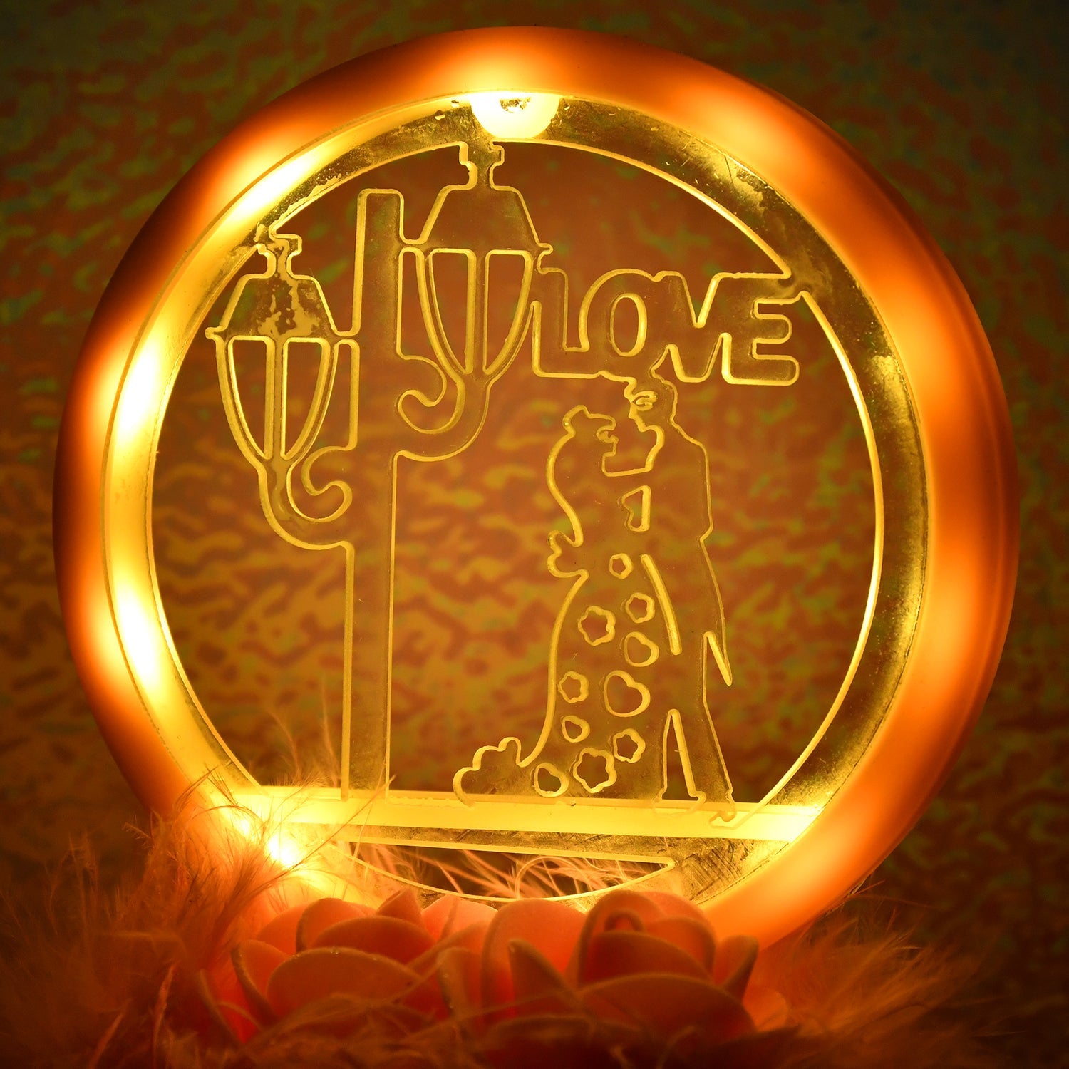 Romantic Round Love Couple Decorative piece showcasing elegant design