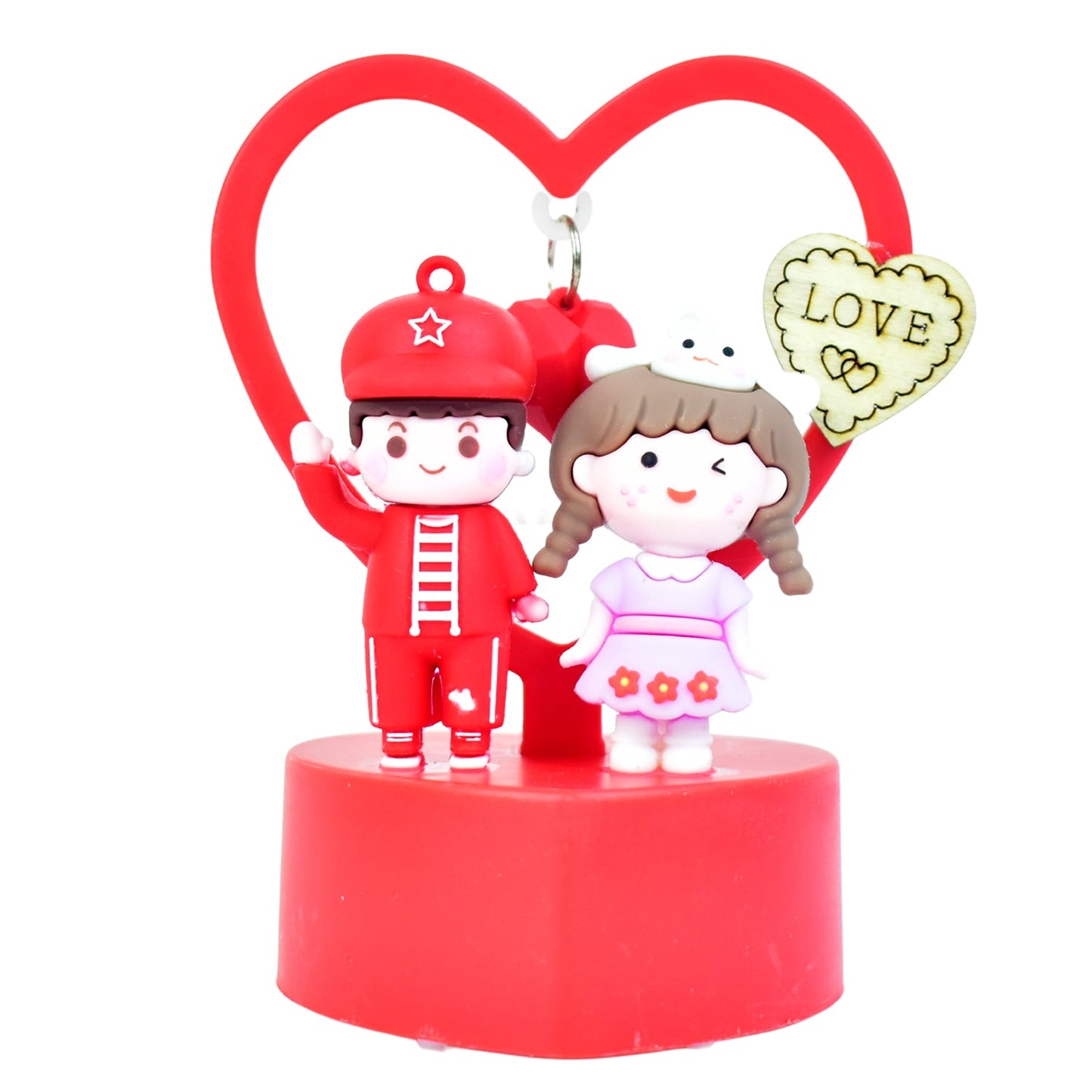 Heart-shaped frame romantic couple resin figurine adding love to home decor