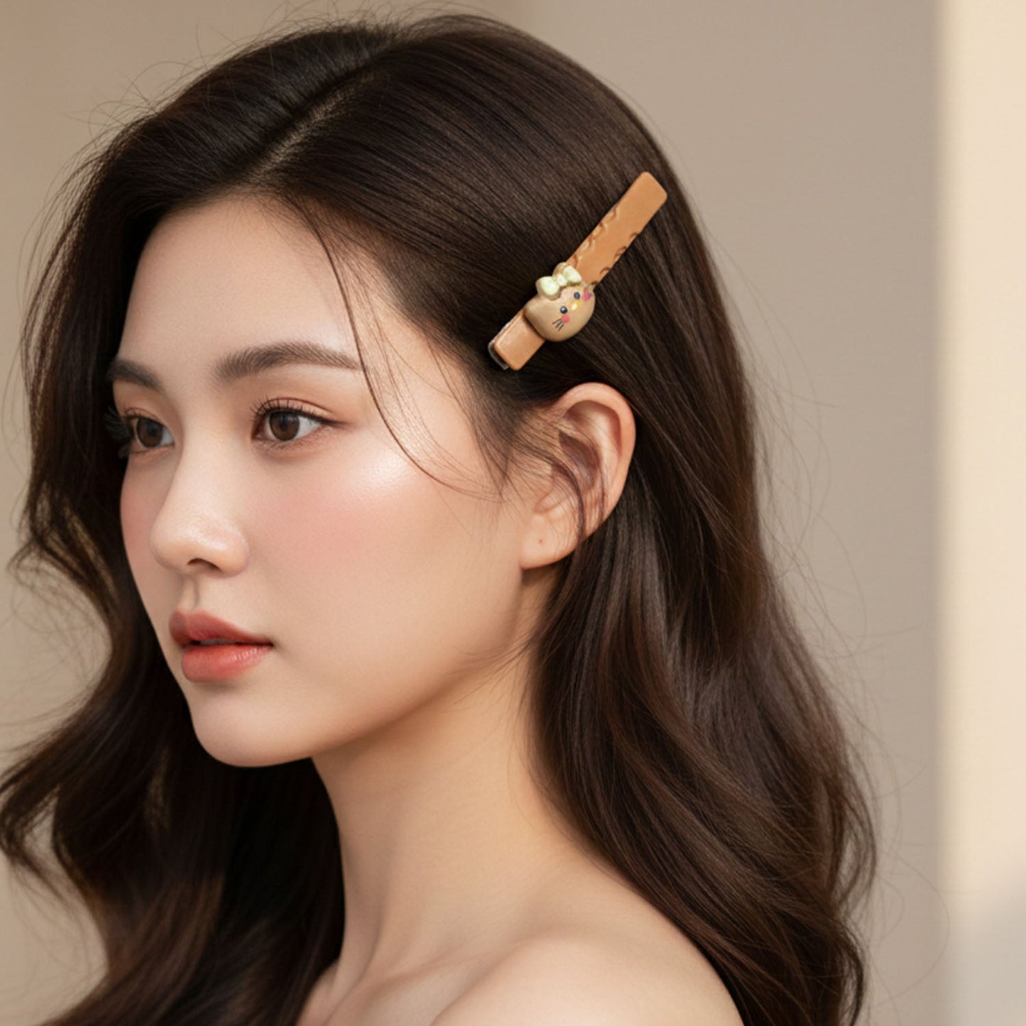 Four-piece cartoon cat hair clip set for daily styling