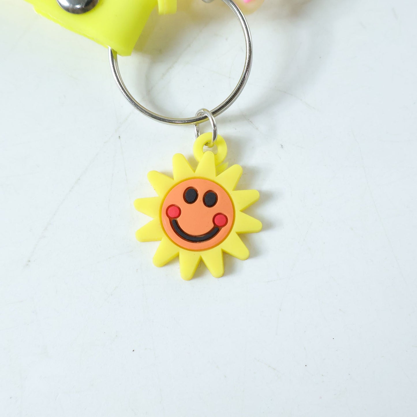 Kids bunny themed colorful silicone key ring accessory