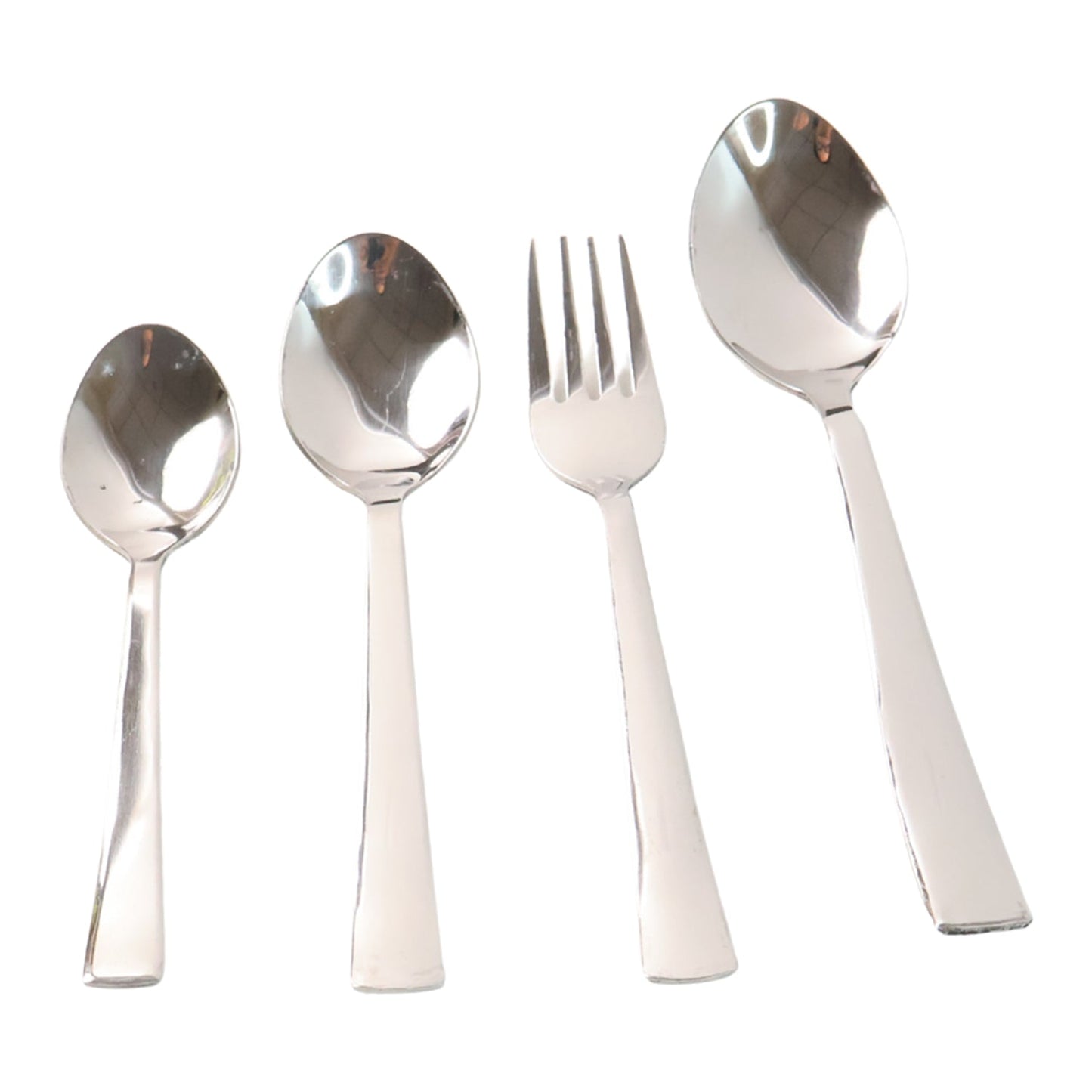 Close-up of polished finish on stainless steel cutlery
