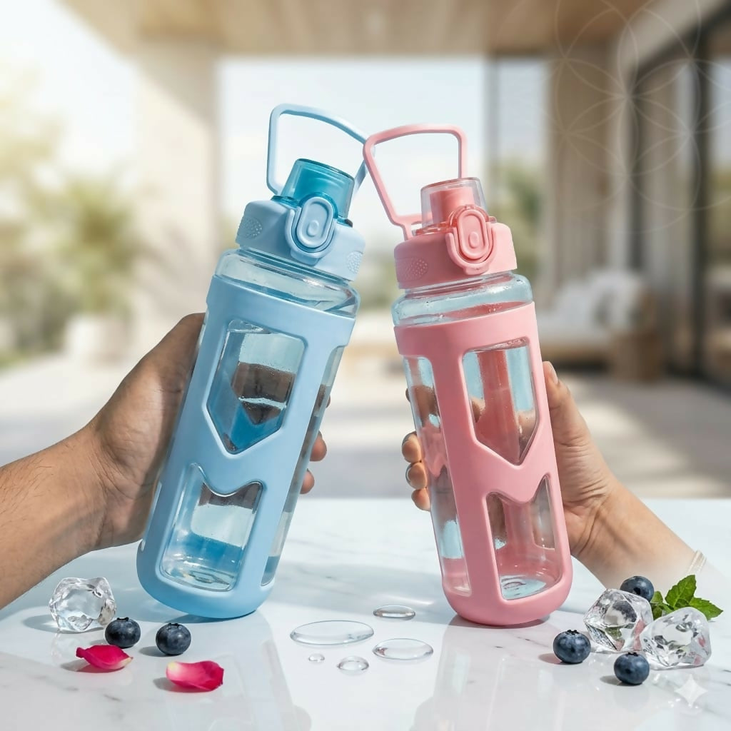 Ergonomic hydration bottle with secure flip-top lid and durable grip