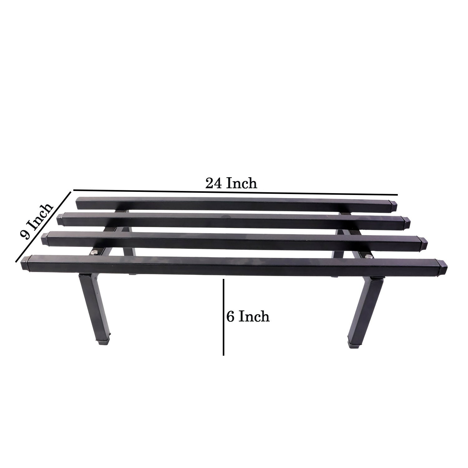 Heavy Duty Metal Rectangular Plant Stand, Flower Pot Rack for Balcony, Garden & Indoor Display