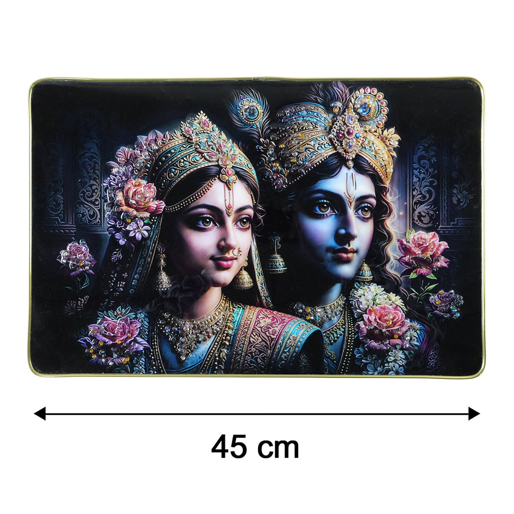 Premium Decorative Radha Krishna Wall Painting Frame 45x30 Cm (1 Pc)