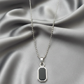 Octagon Shape Black Inlay Pendant Necklace for Men
