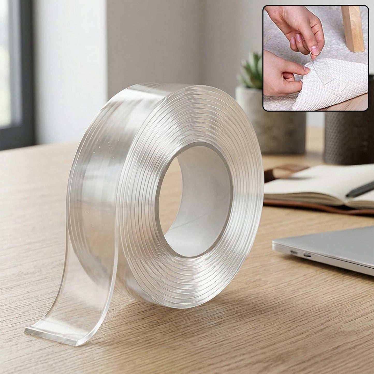 Double sided nano adhesive tape for mounting small items