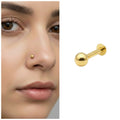 Gold pated Back Nose Stud Laung Koka Nathni for women and girls