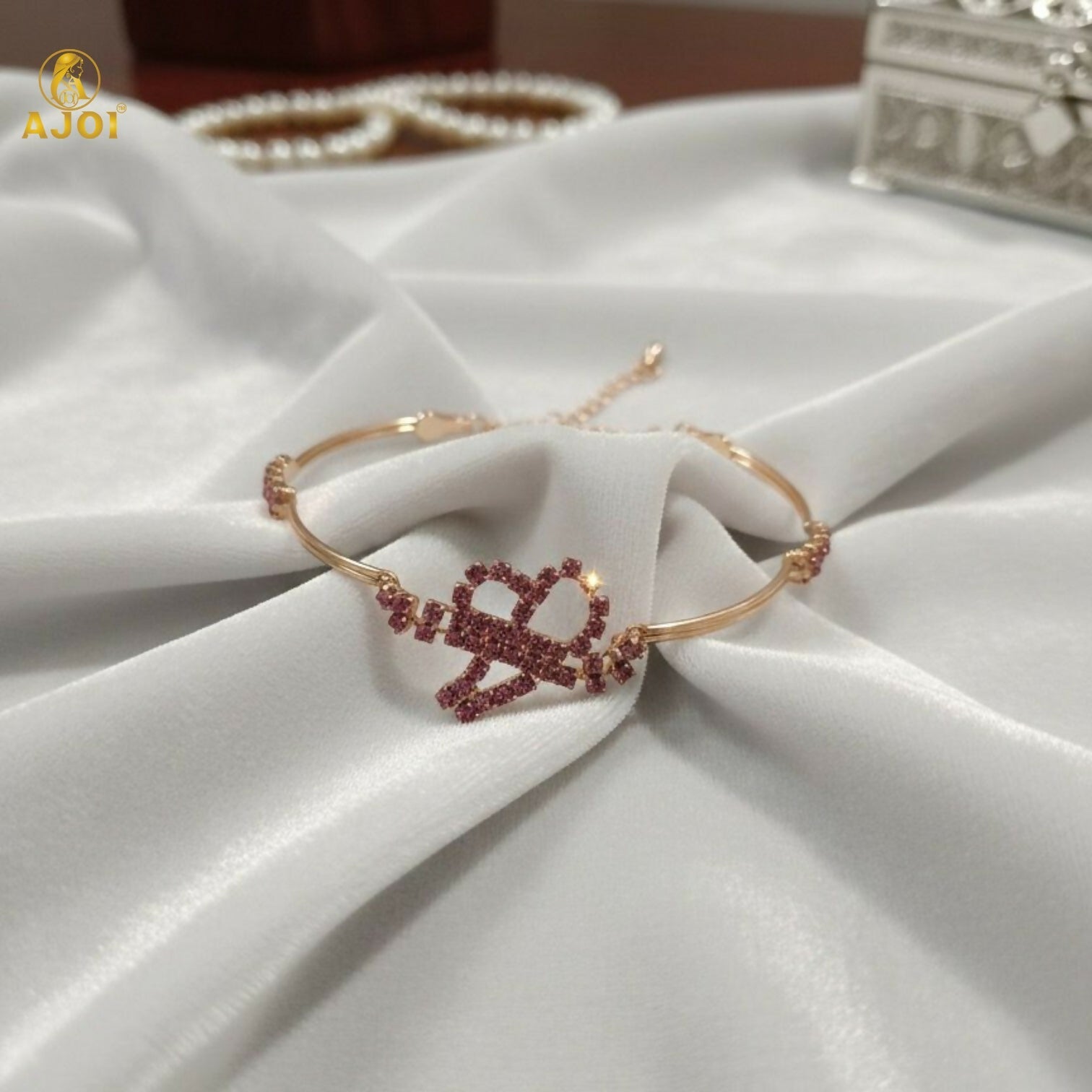 Premium Rose Gold Plated Heart & Infinity Crystal Bracelet for Women