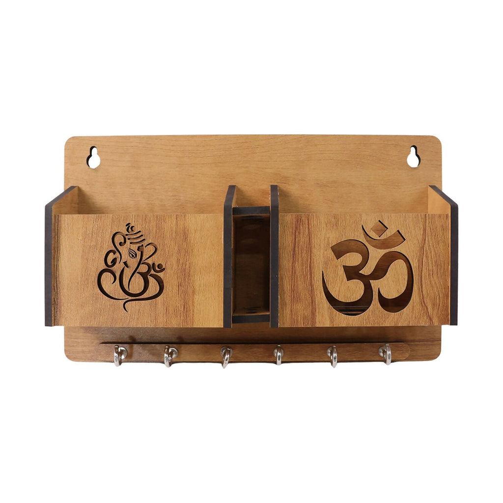 Wooden Wall Mounted Key Holder with Mobile Stand