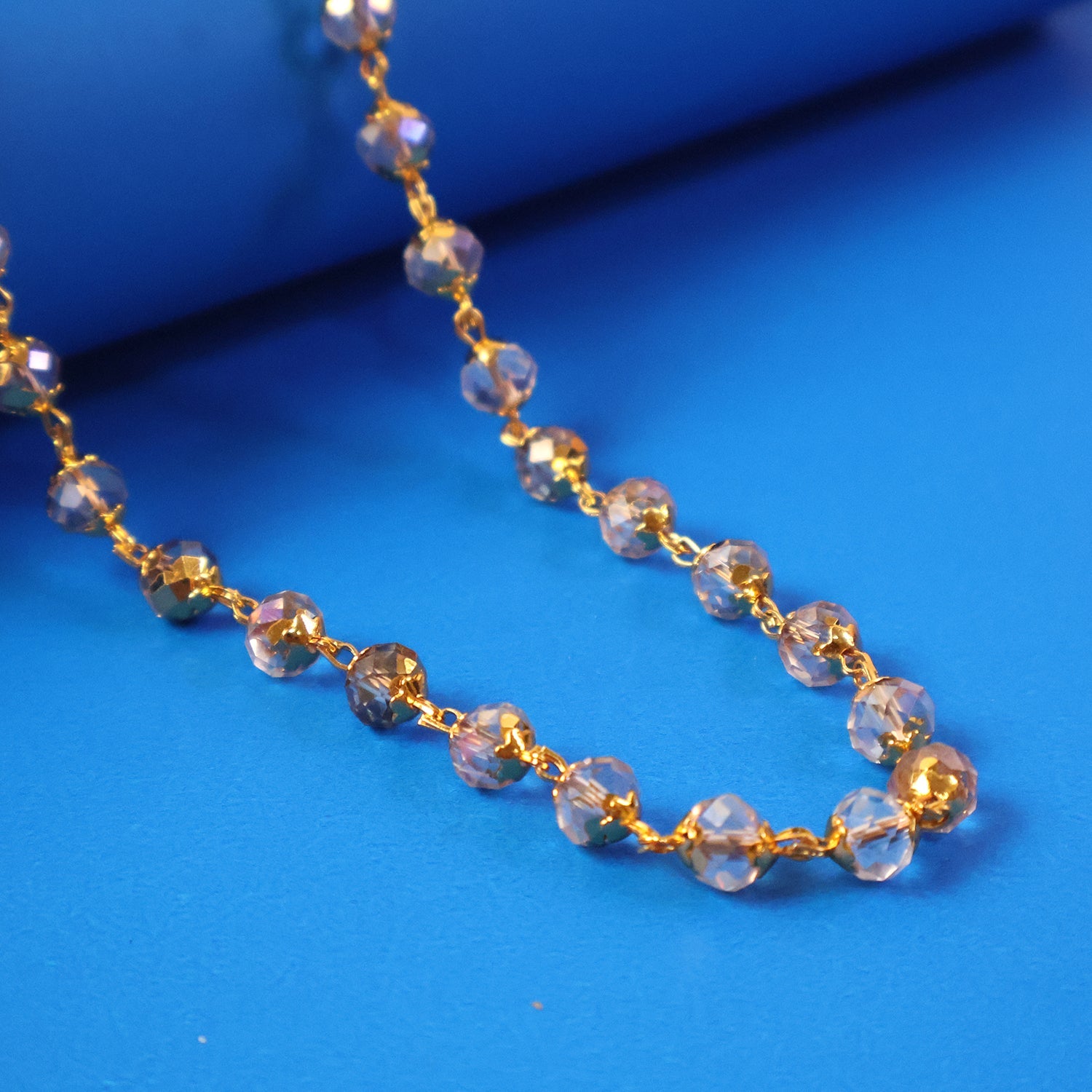 Faceted crystal beads showcasing elegant shine on necklace