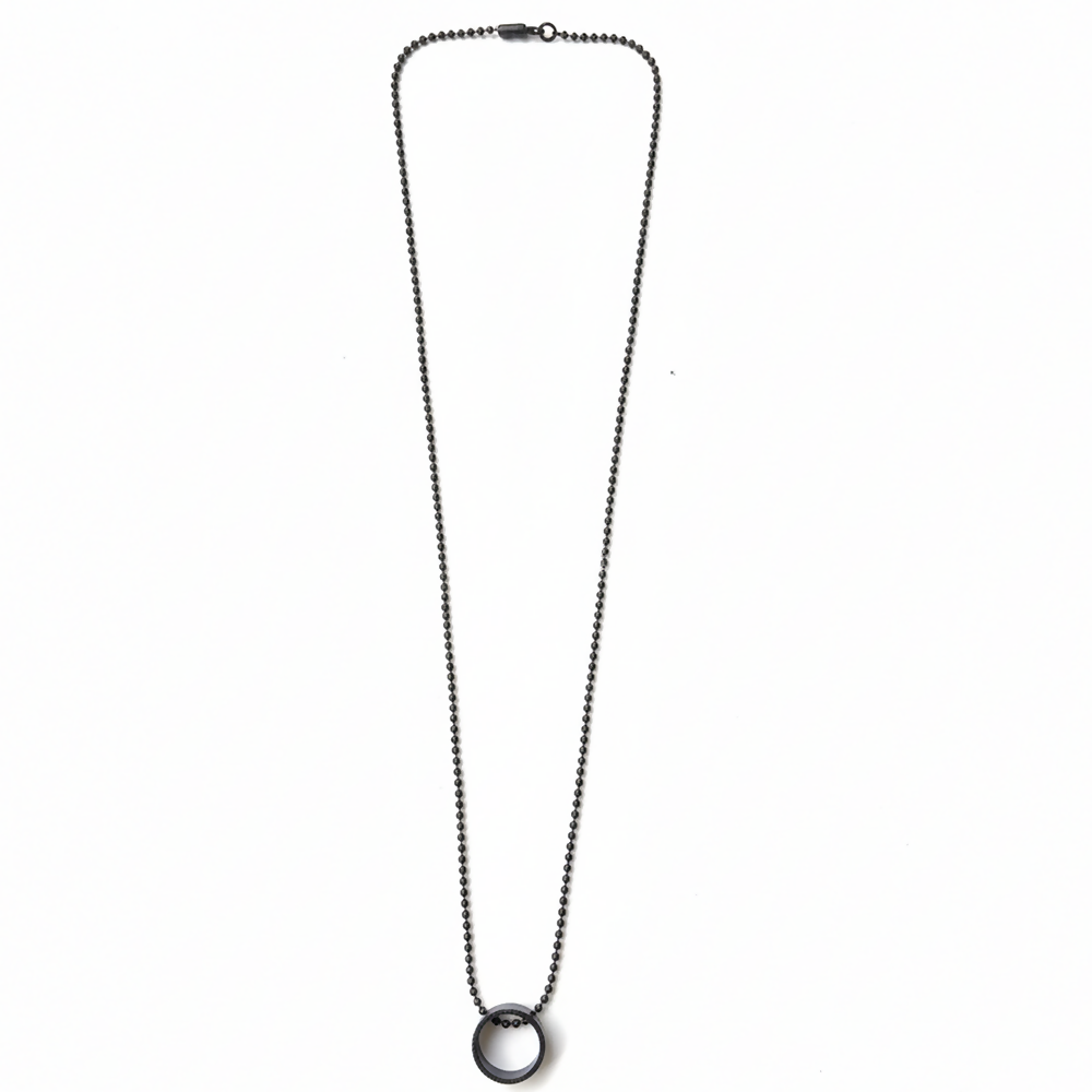 Elegant Big Black Round Shape Pendant Necklace for Men