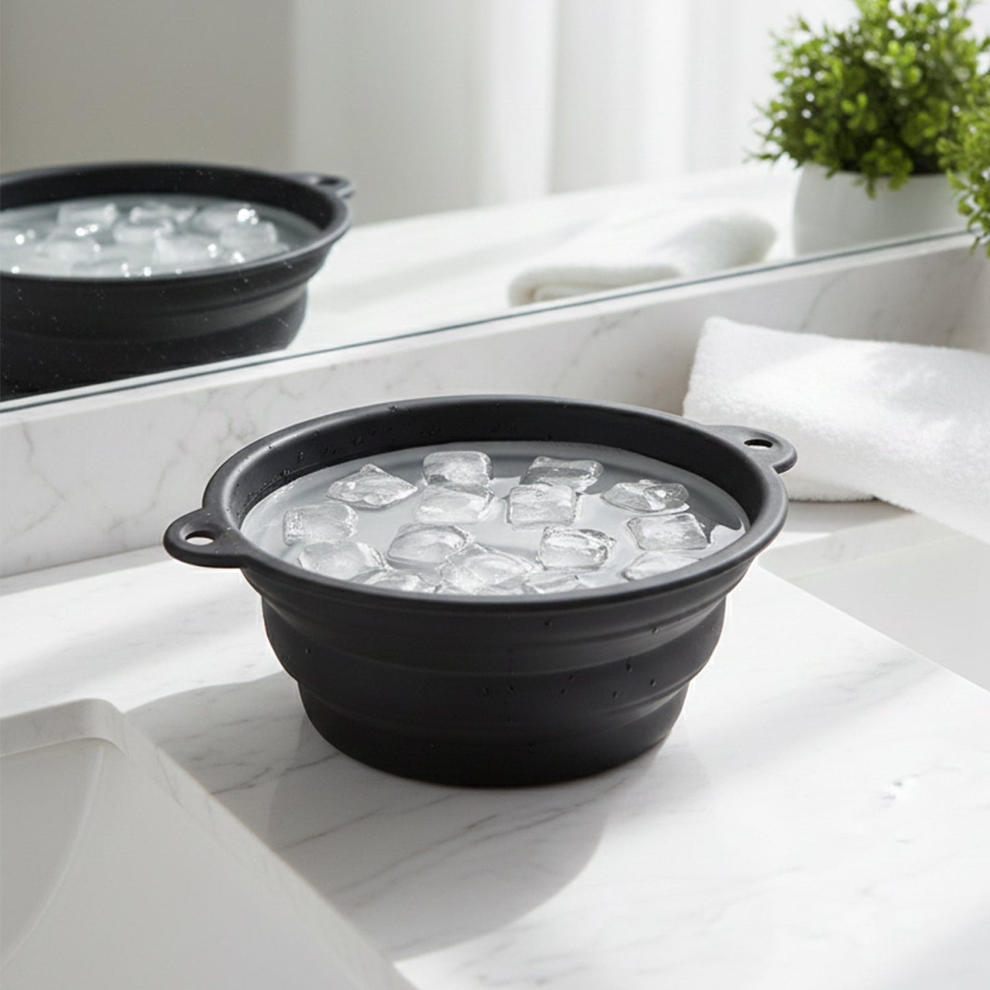 Skin soothing ice facial bowl designed for cold therapy