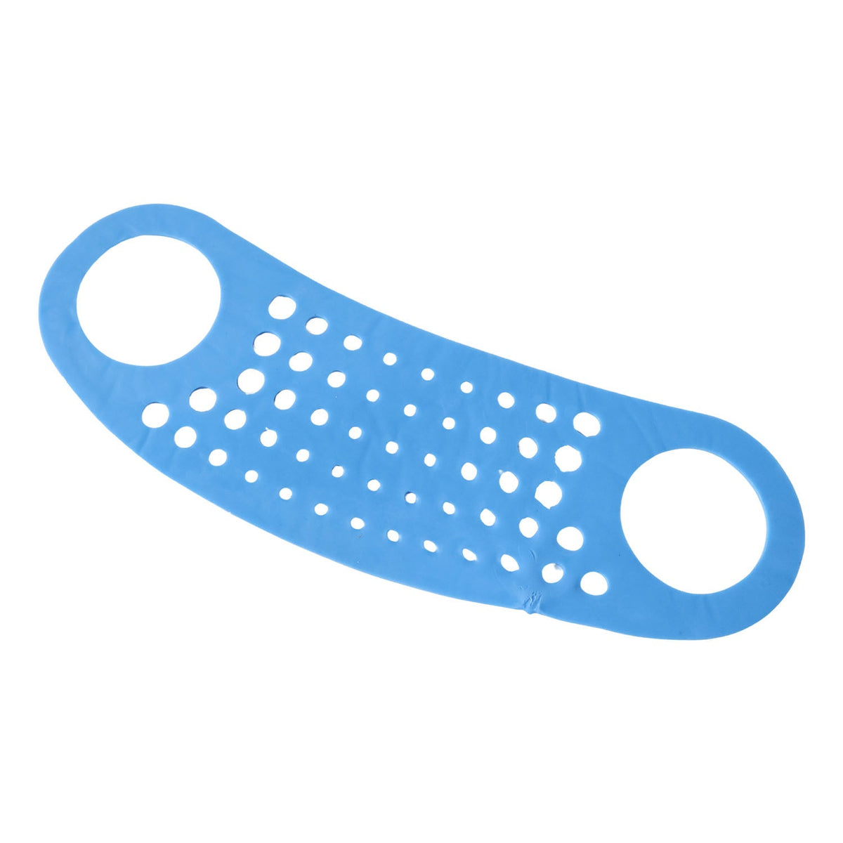 The blue silicone perforated strap is shown flat against a white background.