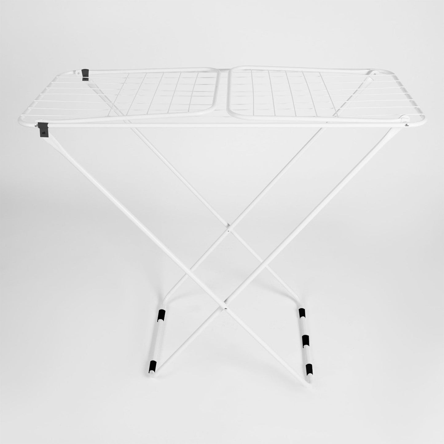 Compact foldable butterfly drying rack for indoor and sheltered outdoor use
