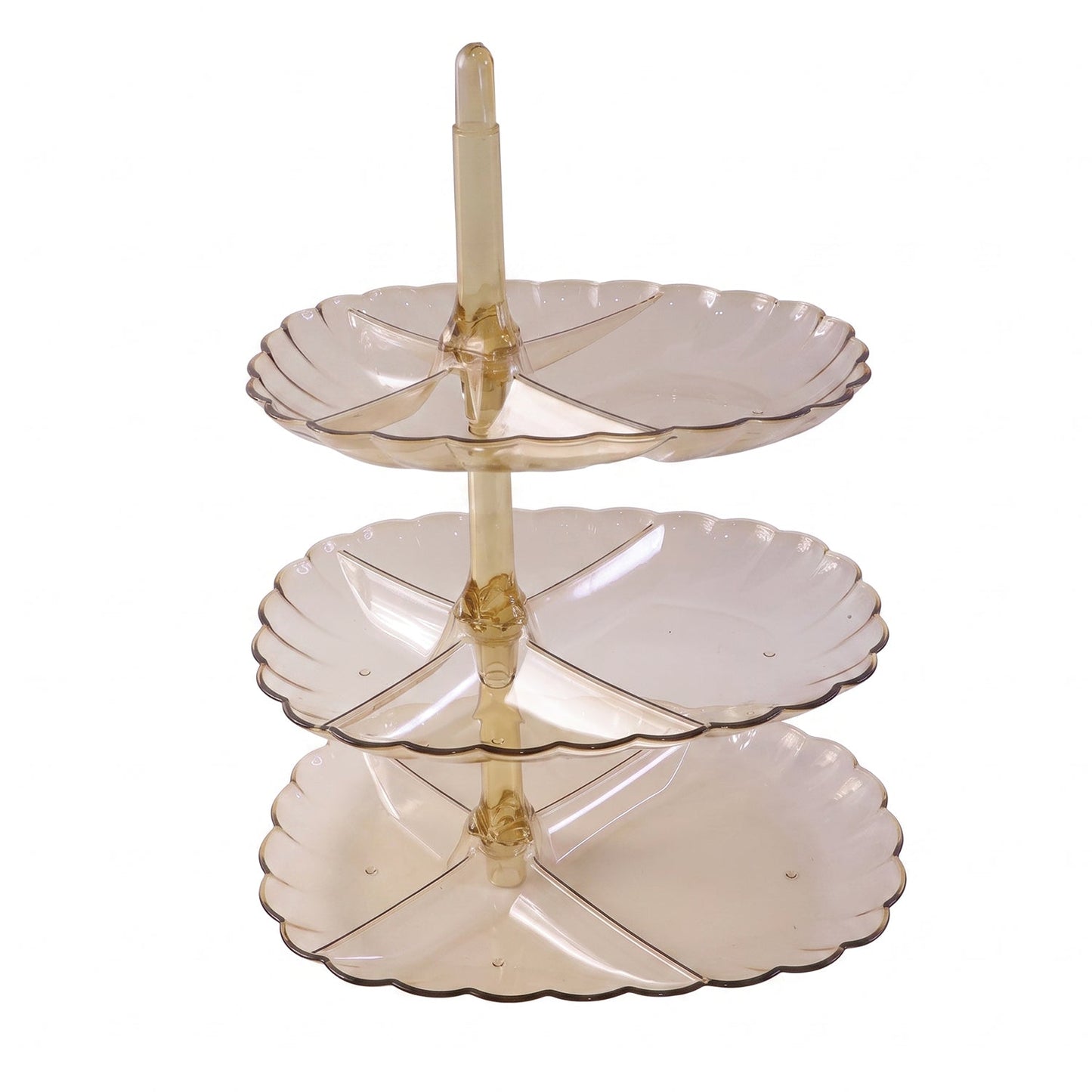 Acrylic 3 tier serving stand on white background