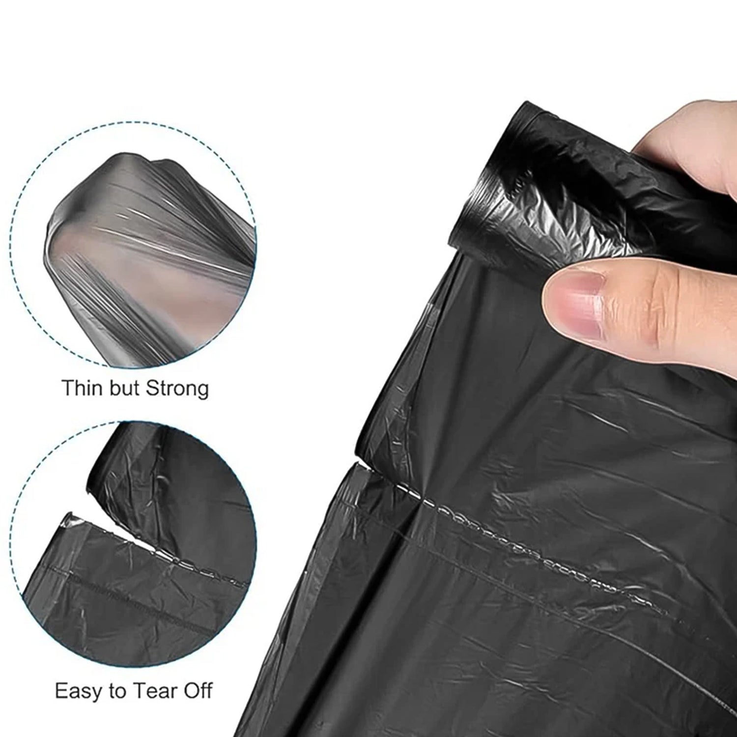 Trash bag roll for reliable waste collection