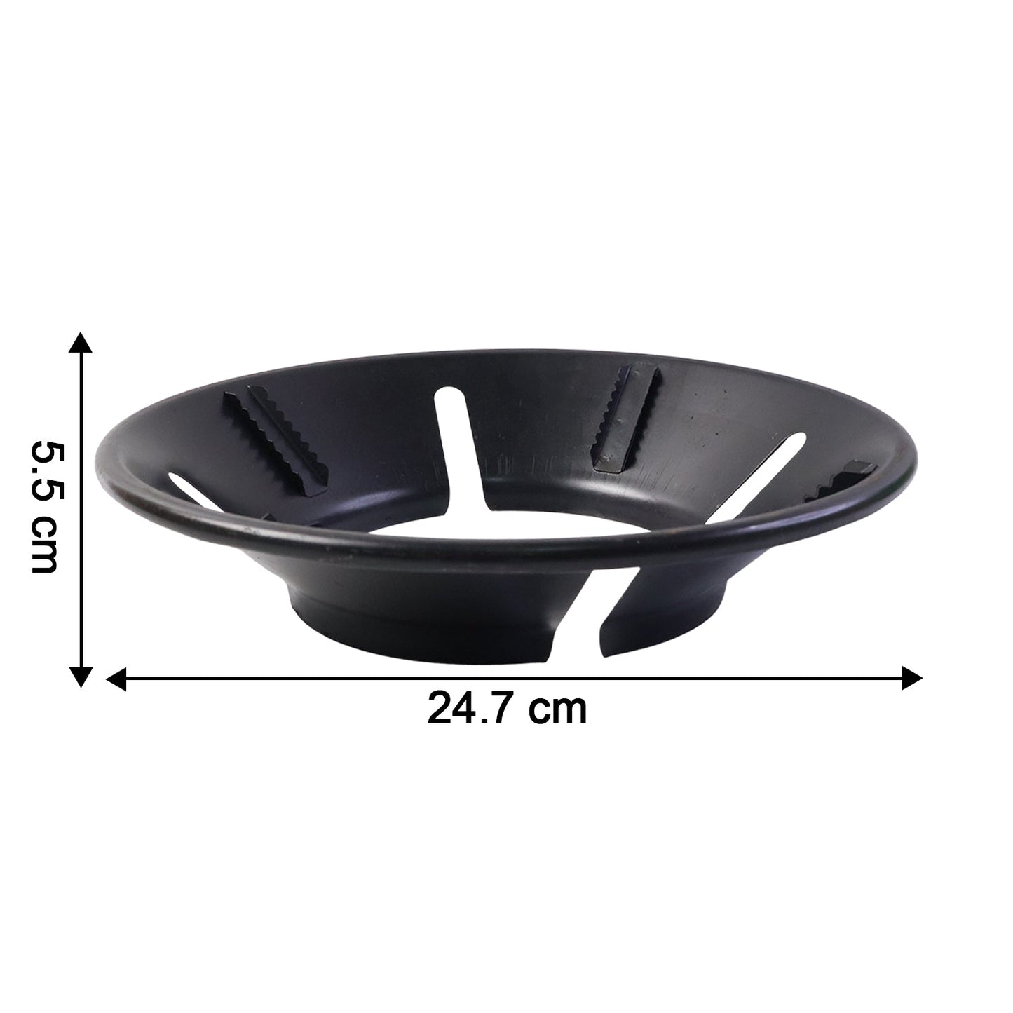 Closeup of durable gas stove flame protector ring showing corrosion resistance