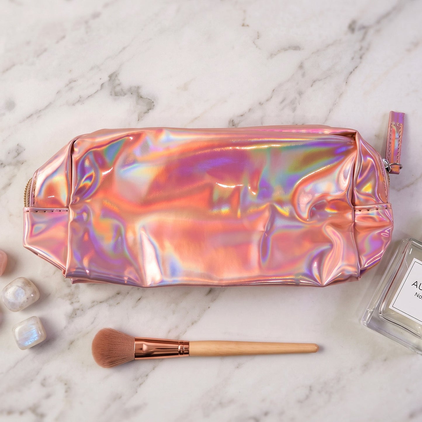 Waterproof Travel Cosmetic Pouch Holographic Makeup Toiletry Bag (1 Pc)