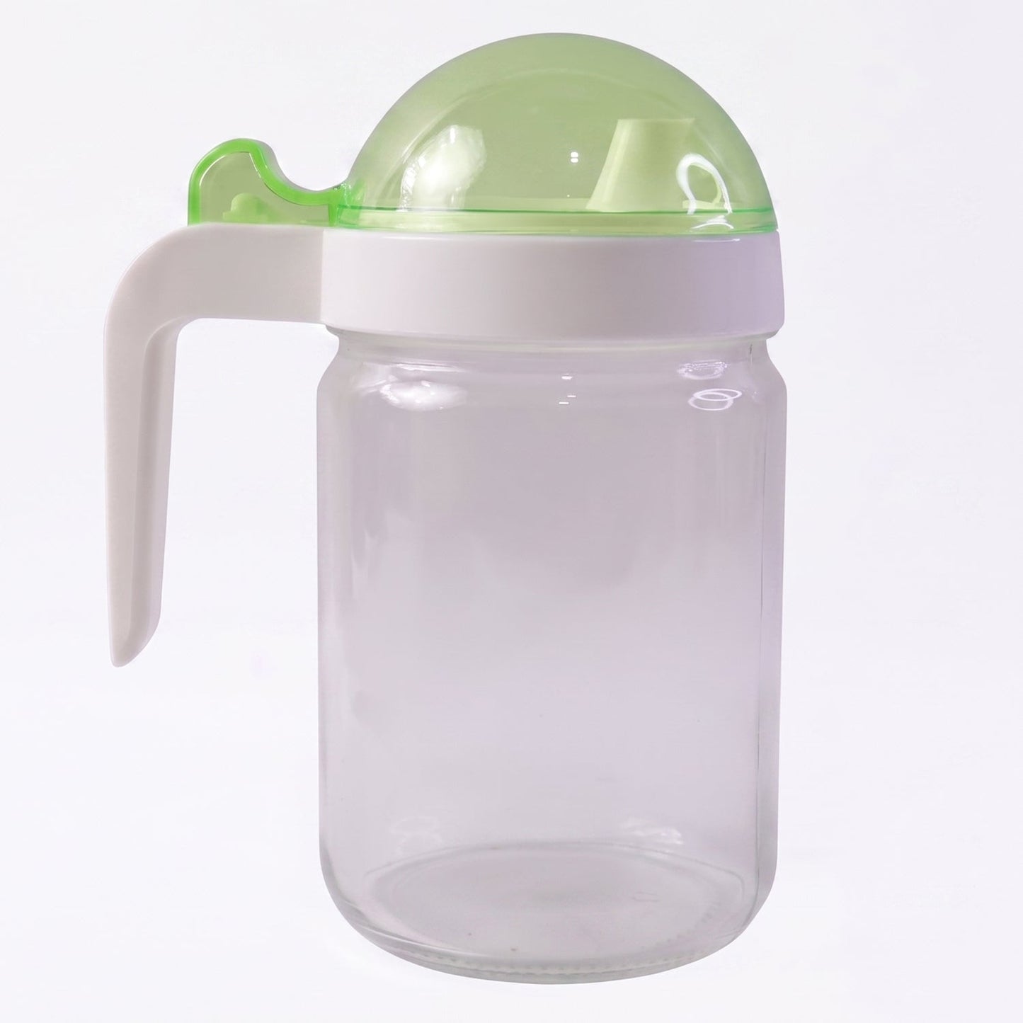 Elegant glass oil container with leak-proof lid