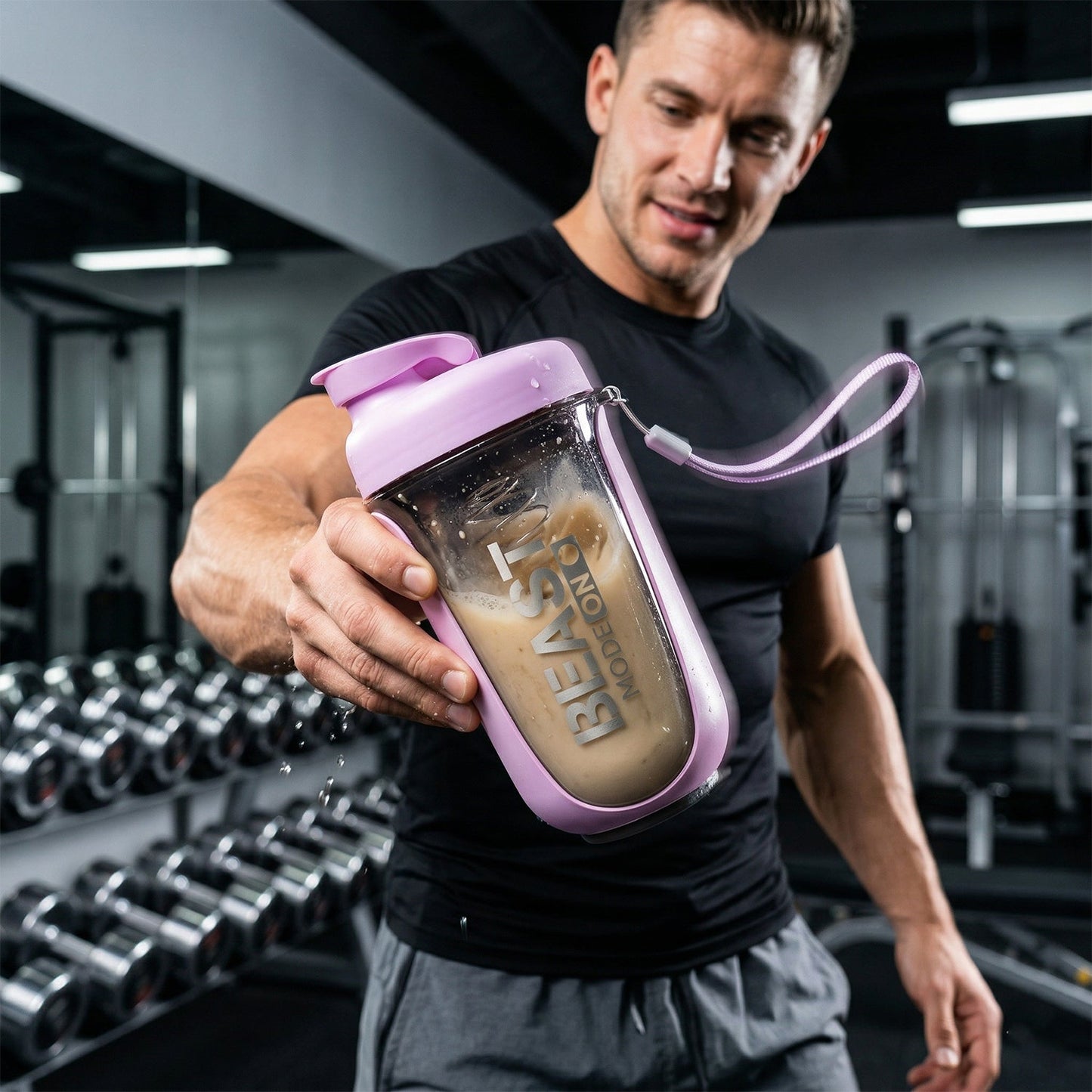 Gym shaker bottle 500ml with flip lid