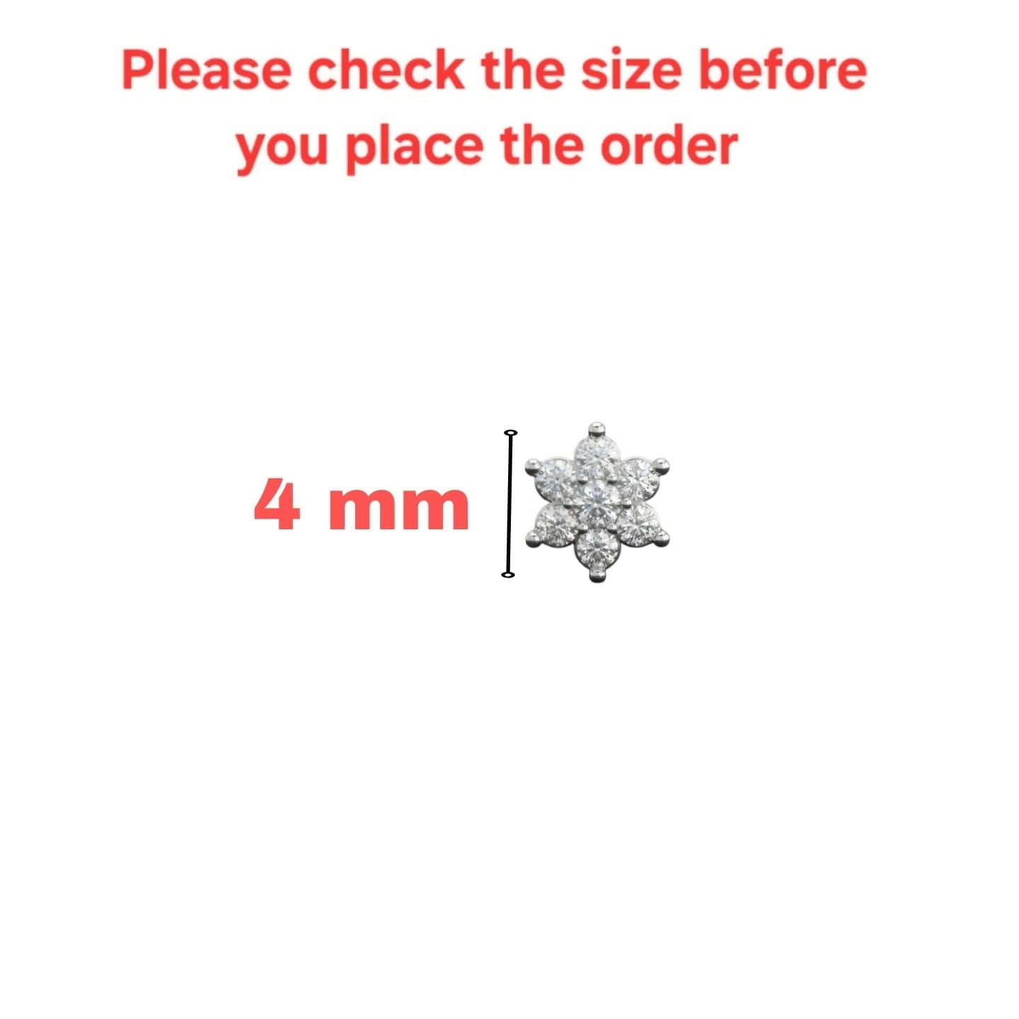 Silver Plated Crystal Flower Flat Back AD Stud Earring Pack of 1 PCS